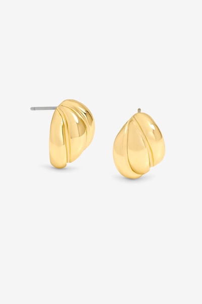 Jon Richard Gold Plated Mini Ribbed Stud Earrings