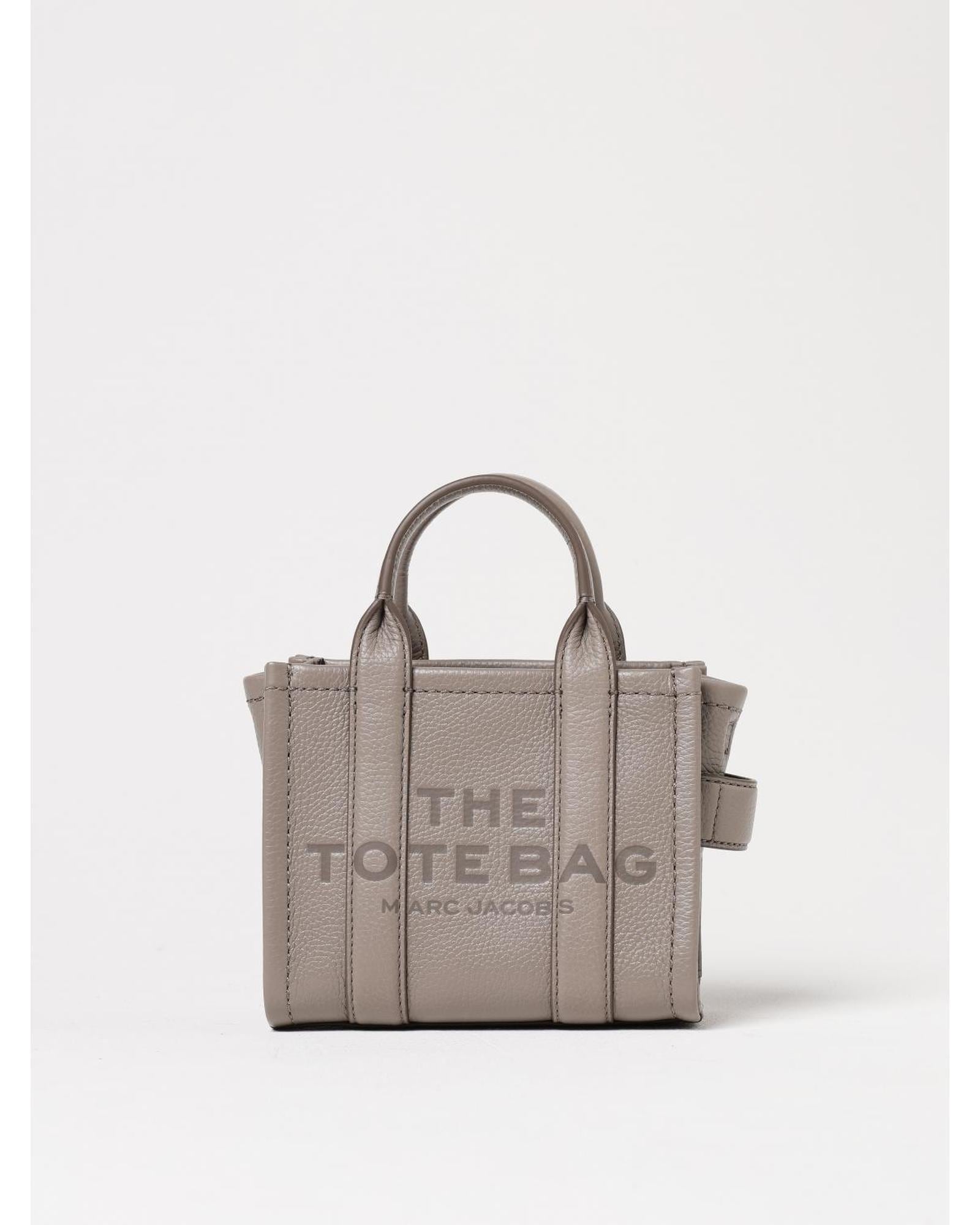 Marc Jacobs Mini Tote Bag Leather Top Zip Wo - Grey Clutch Bags