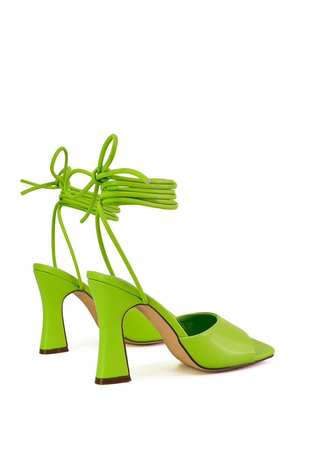 XY London 'Flora' Strappy Lace Up Block High Heels With a Square Toe image 4