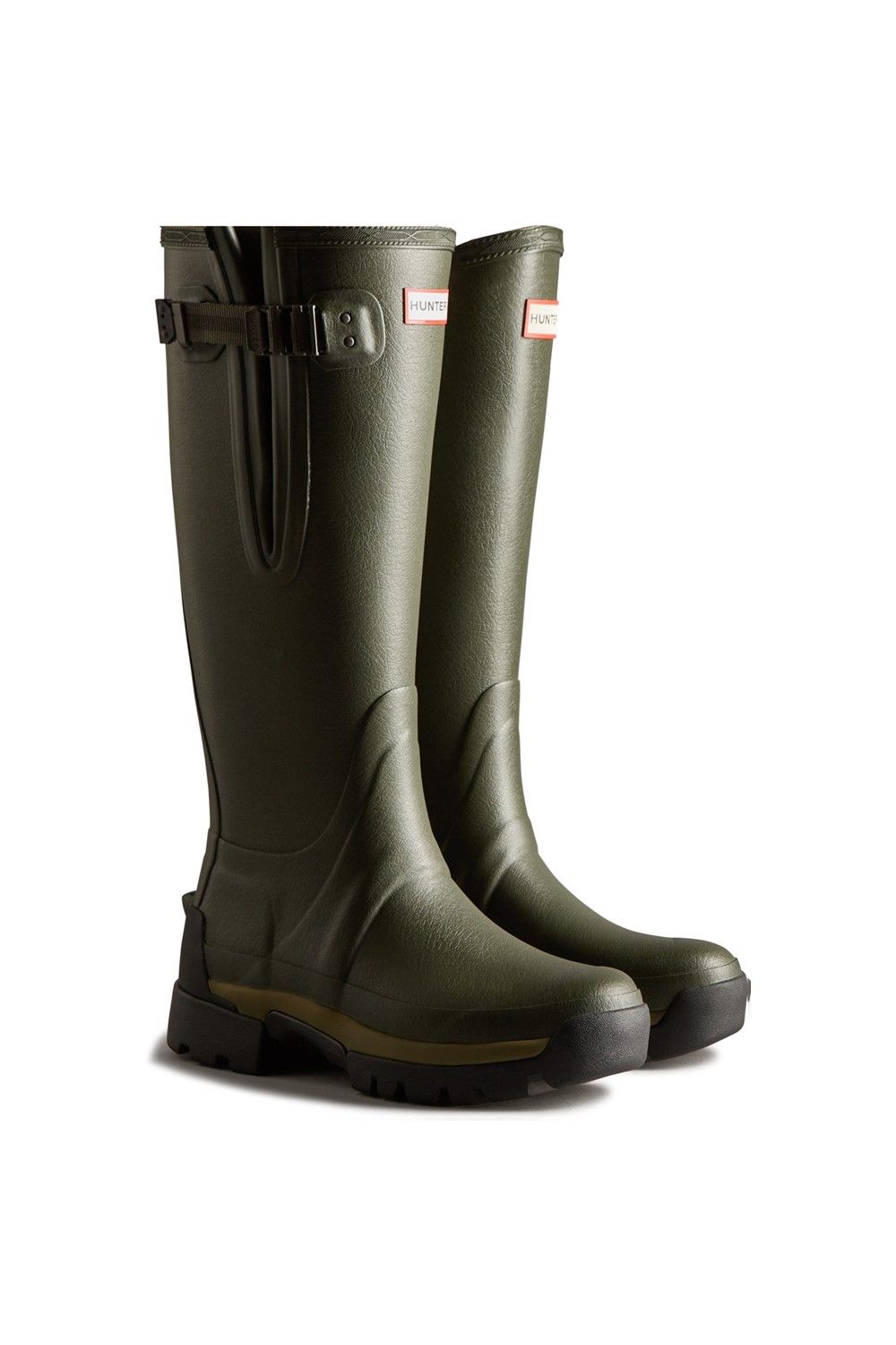 Hunter Dark Green 'Balmoral Adjustable Neoprene Lined' Wellington Boot image 2