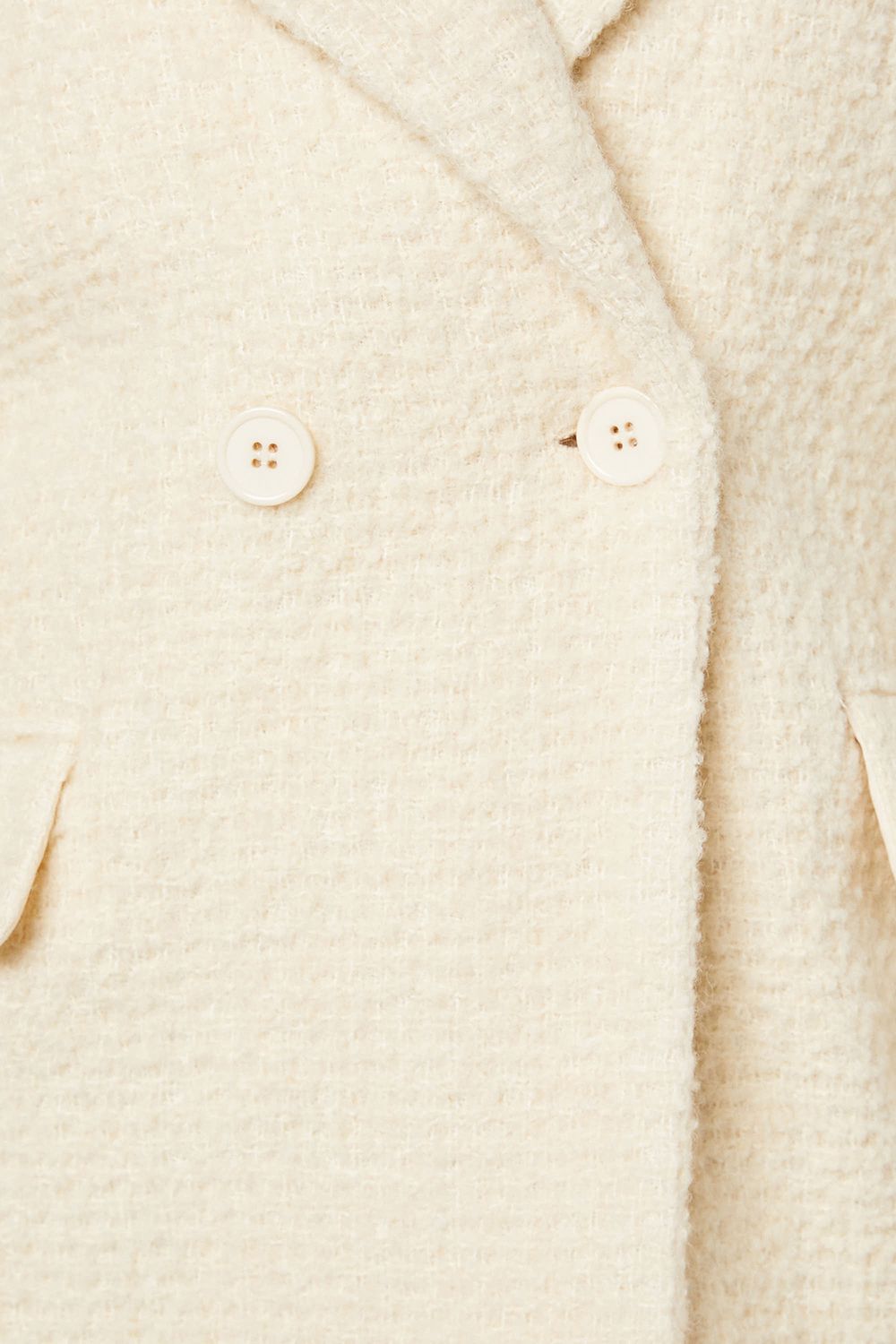 Dorothy Perkins Tall Smart Boucle Double Breasted Coat Cream image 5