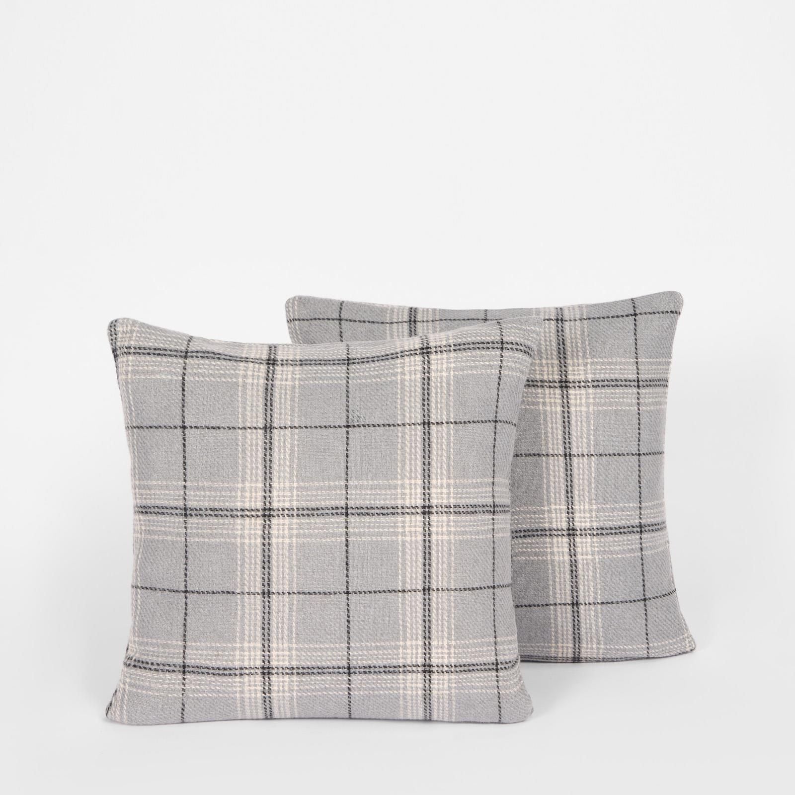 OHS 4 Pack Woven Check Cushion Covers Printed Soft image 3