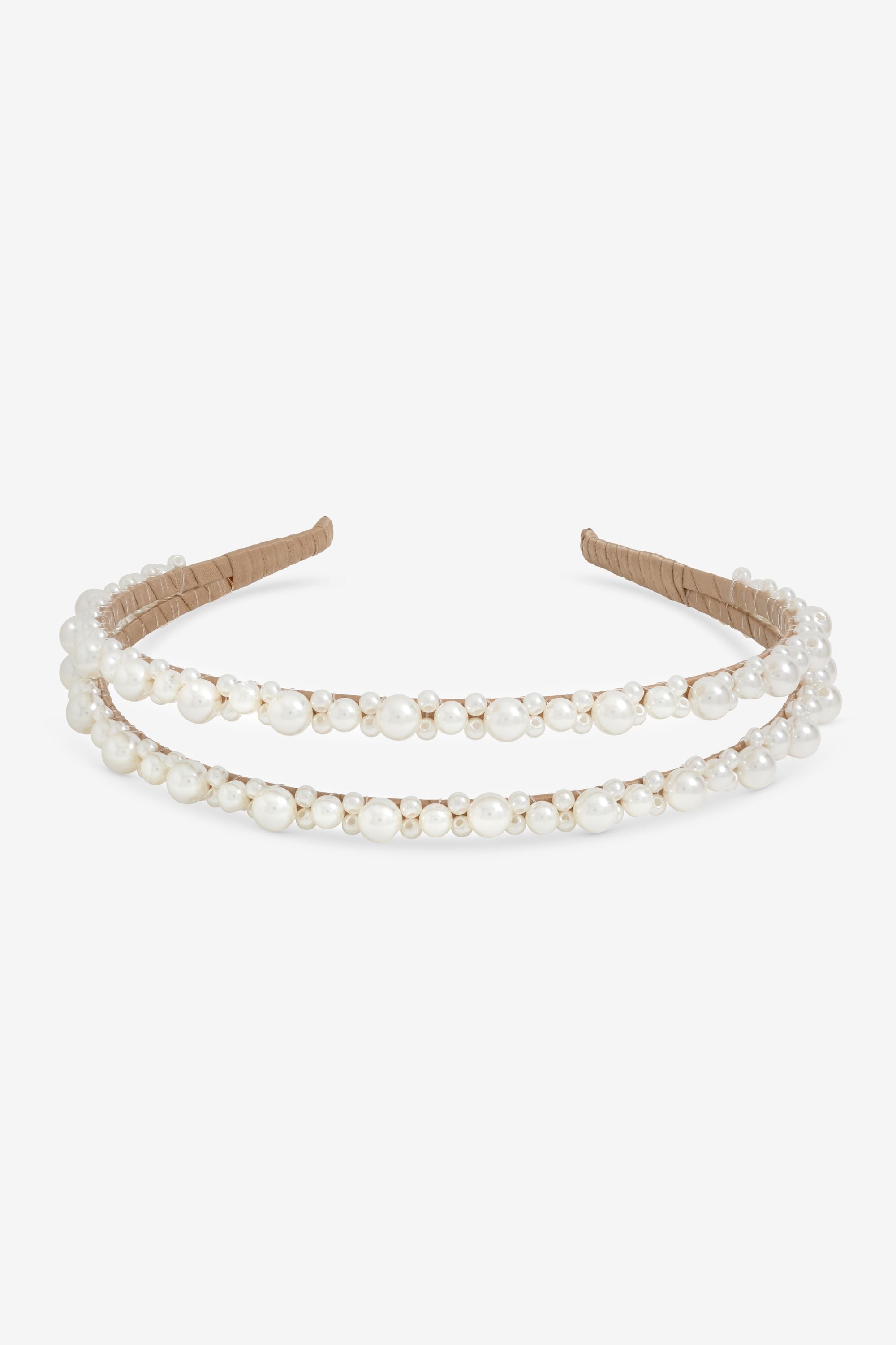 Jon Richard Pearl Double Row Headband image 1