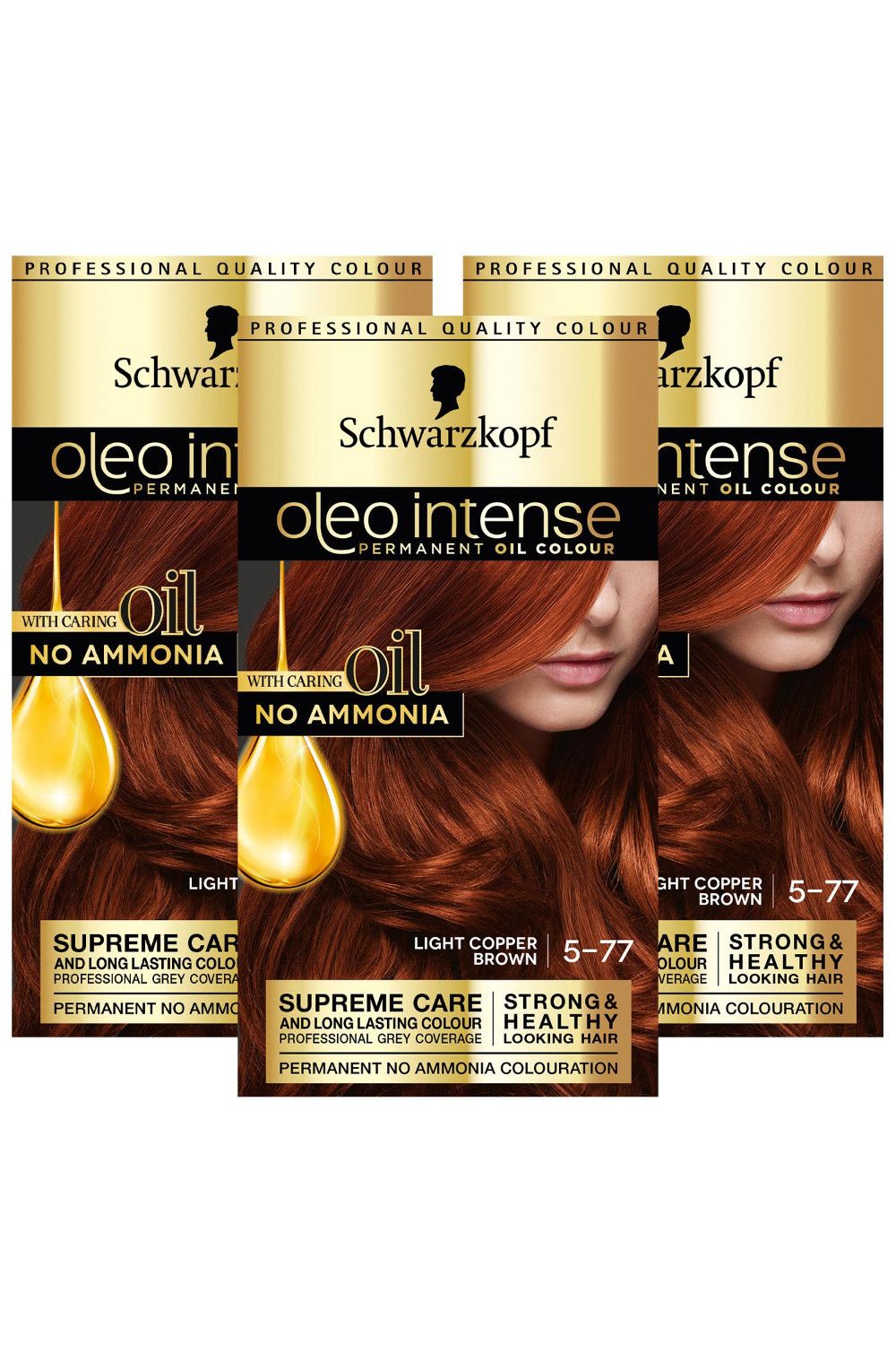 Schwarzkopf Oleo Intense 5-77 'Oil Colour' No Ammonia Copper Brown 3pk image 1