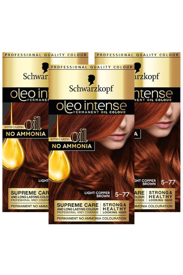 Schwarzkopf Oleo Intense 5-77 'Oil Colour' No Ammonia Copper Brown 3pk