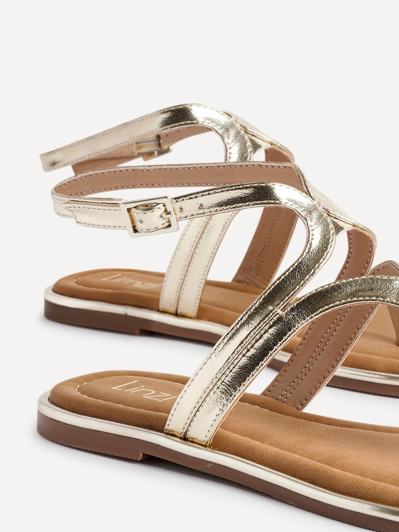 Linzi Trova Gold Toe Post Flat Sandals image 4