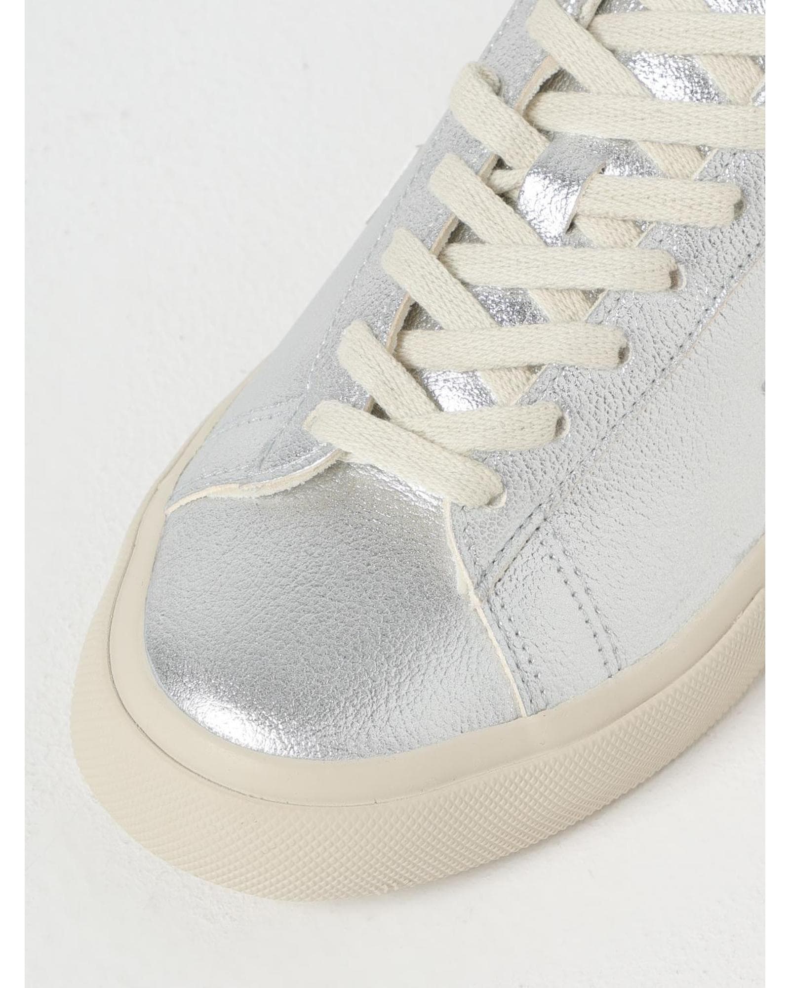 Veja Esplar Metallic Silver Leather Sneakers Wo image 4