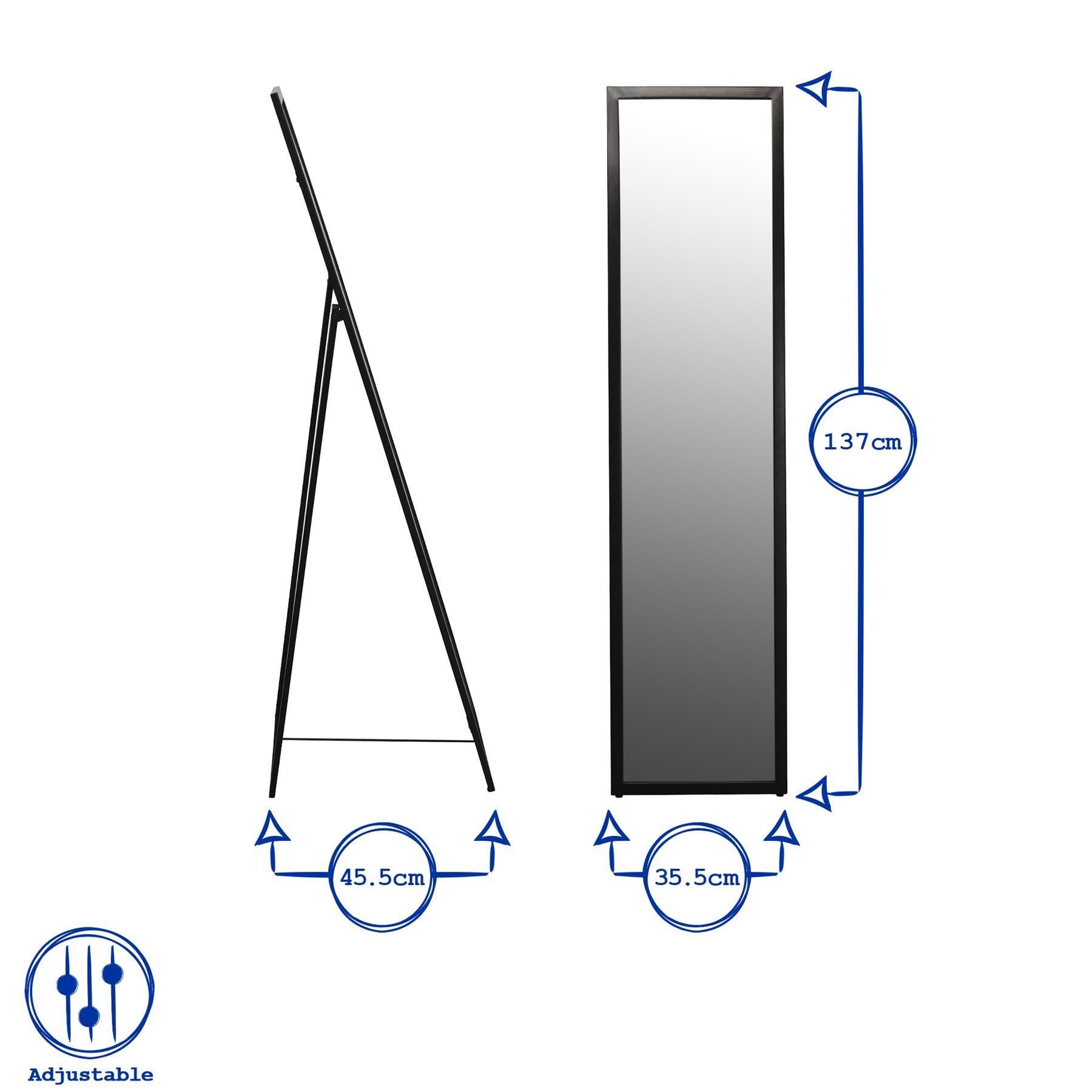 Harbour Housewares Square Full-Length Mirror 137x35.5cm Black Frame image 3