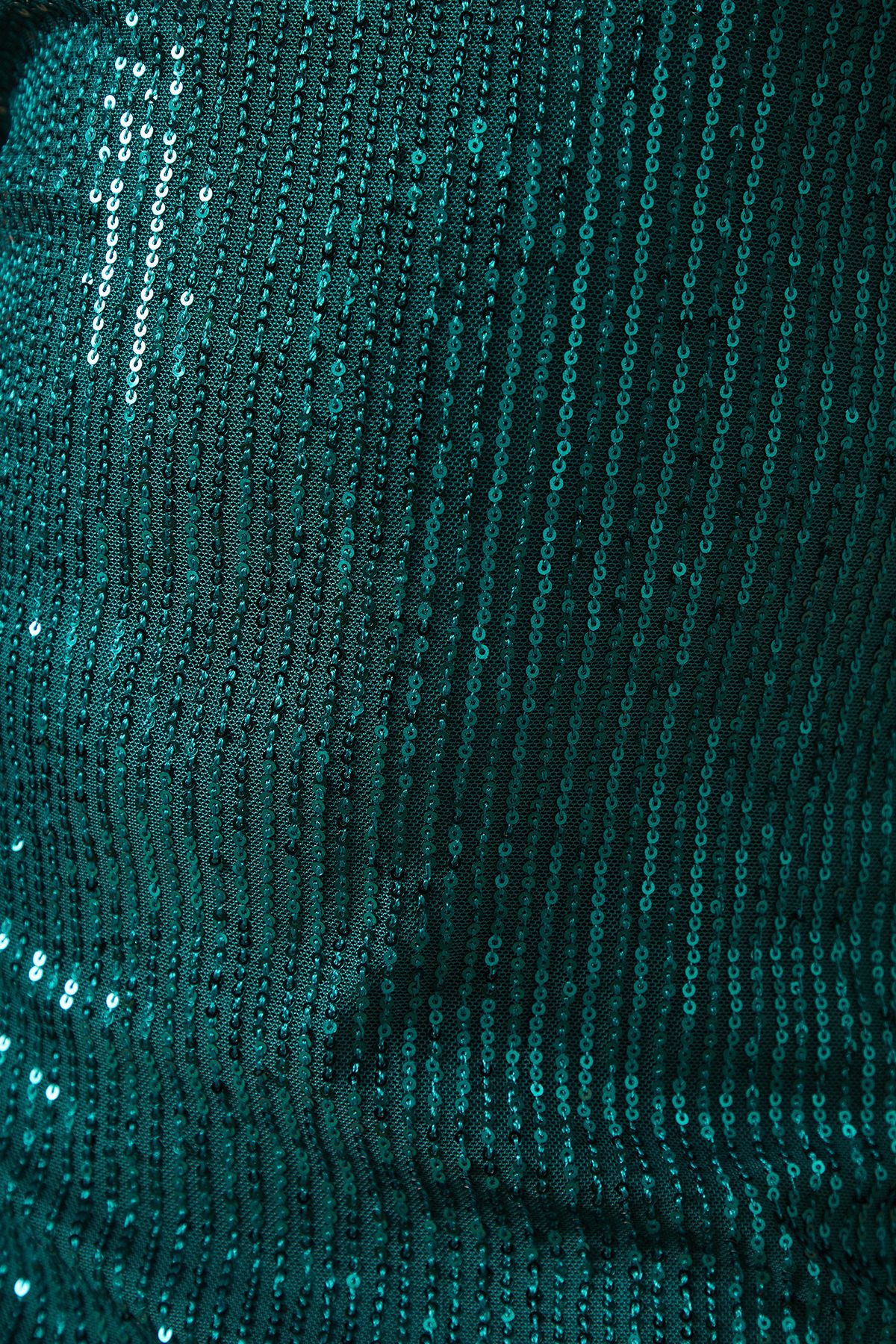 Oasis Sequin Velvet Bow Back Mini Dress Forest image 5