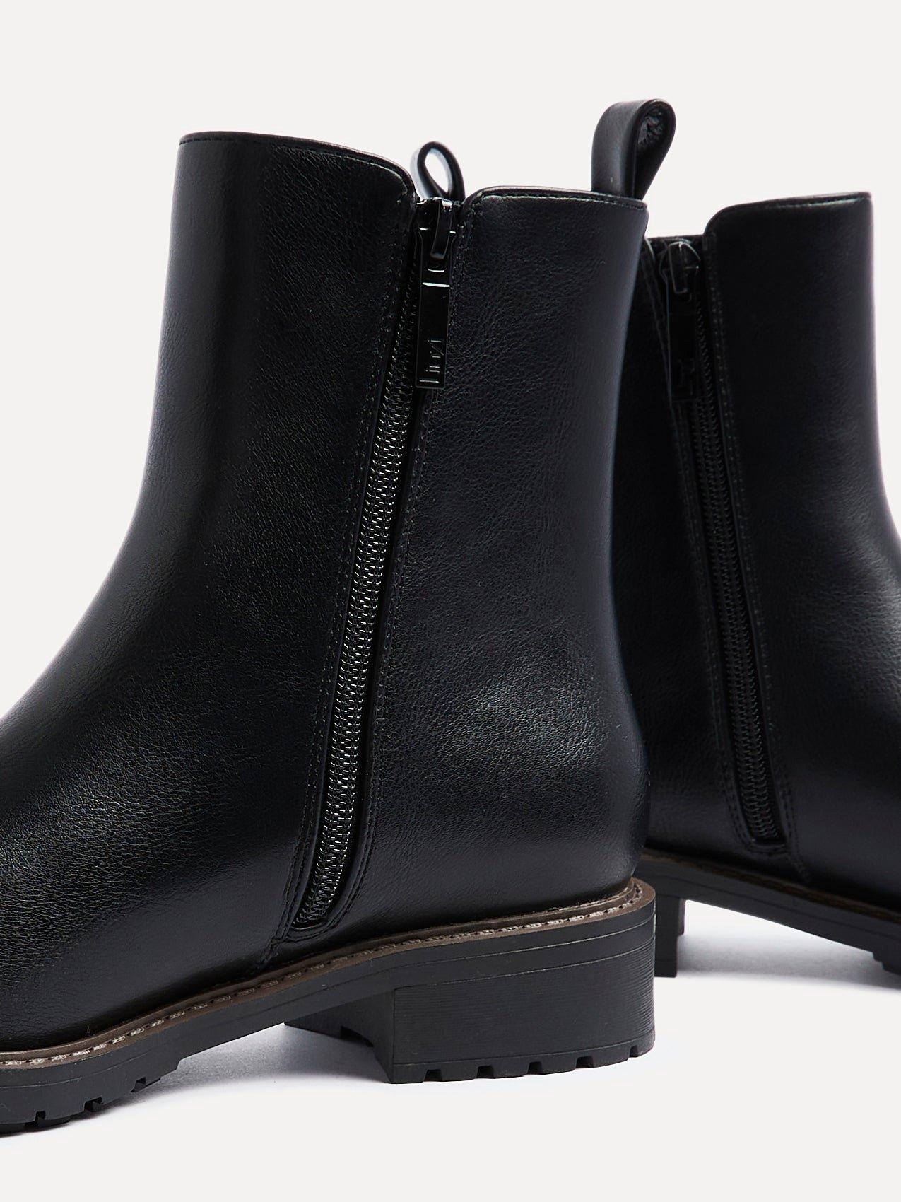 Linzi Dalston Black Faux Leather Classic Chelsea Boot image 4
