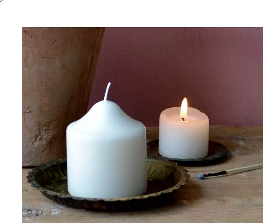 Marco Paul 8cm Ivory Unscented Pillar Candle Long Burning image 5