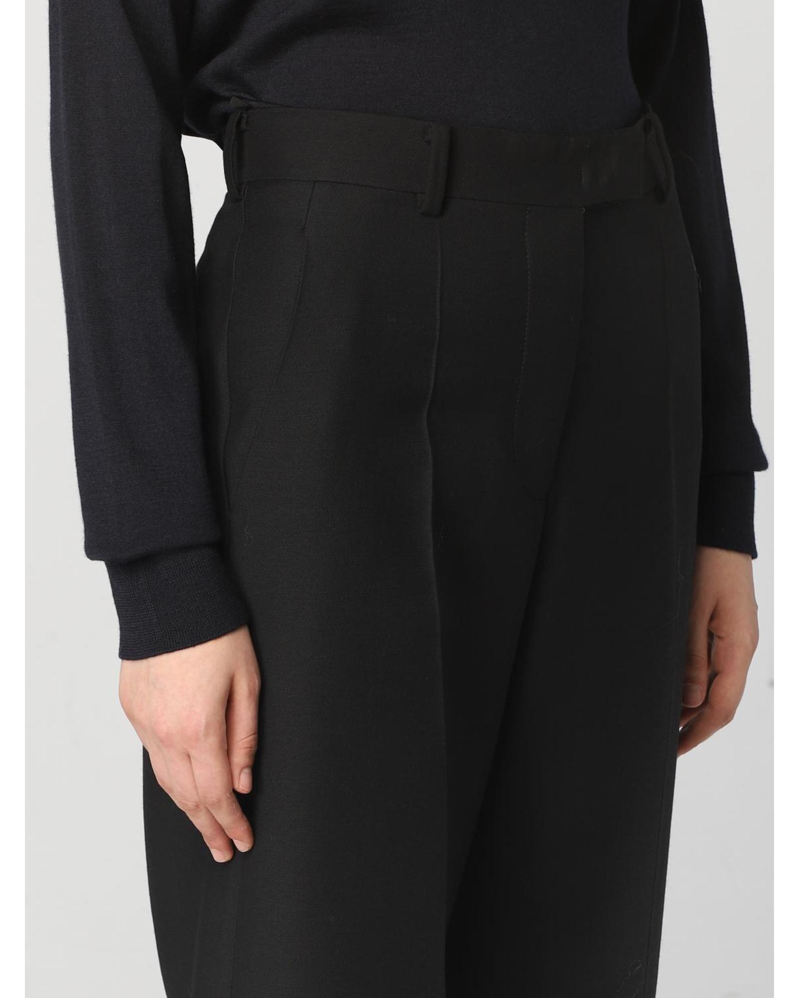 Valentino Wide Leg Wool Trousers Wo - Black Pants image 5