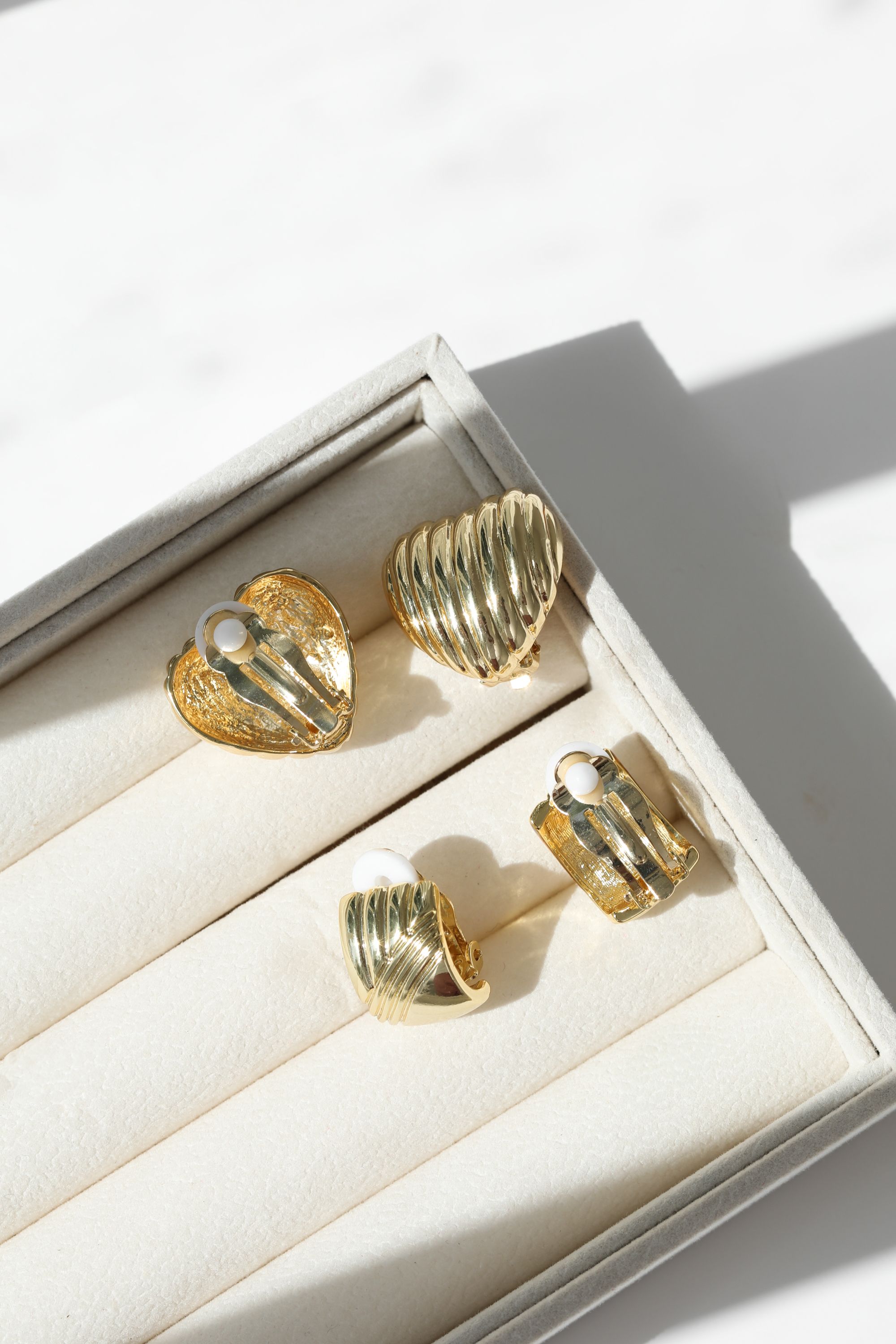 Jon Richard Ridge Puff Heart Clip Earrings image 3