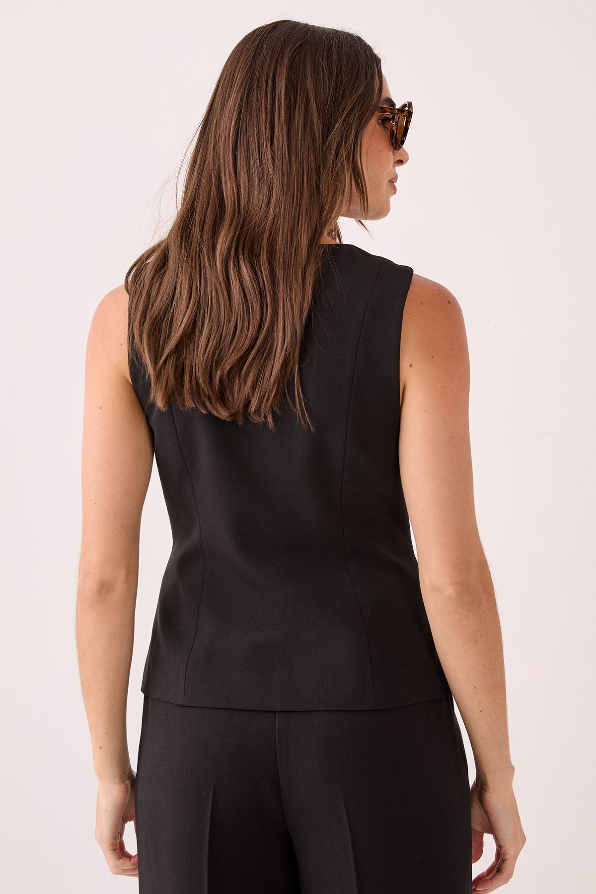 NastyGal Asymmetric Button Waistcoat Black image 4