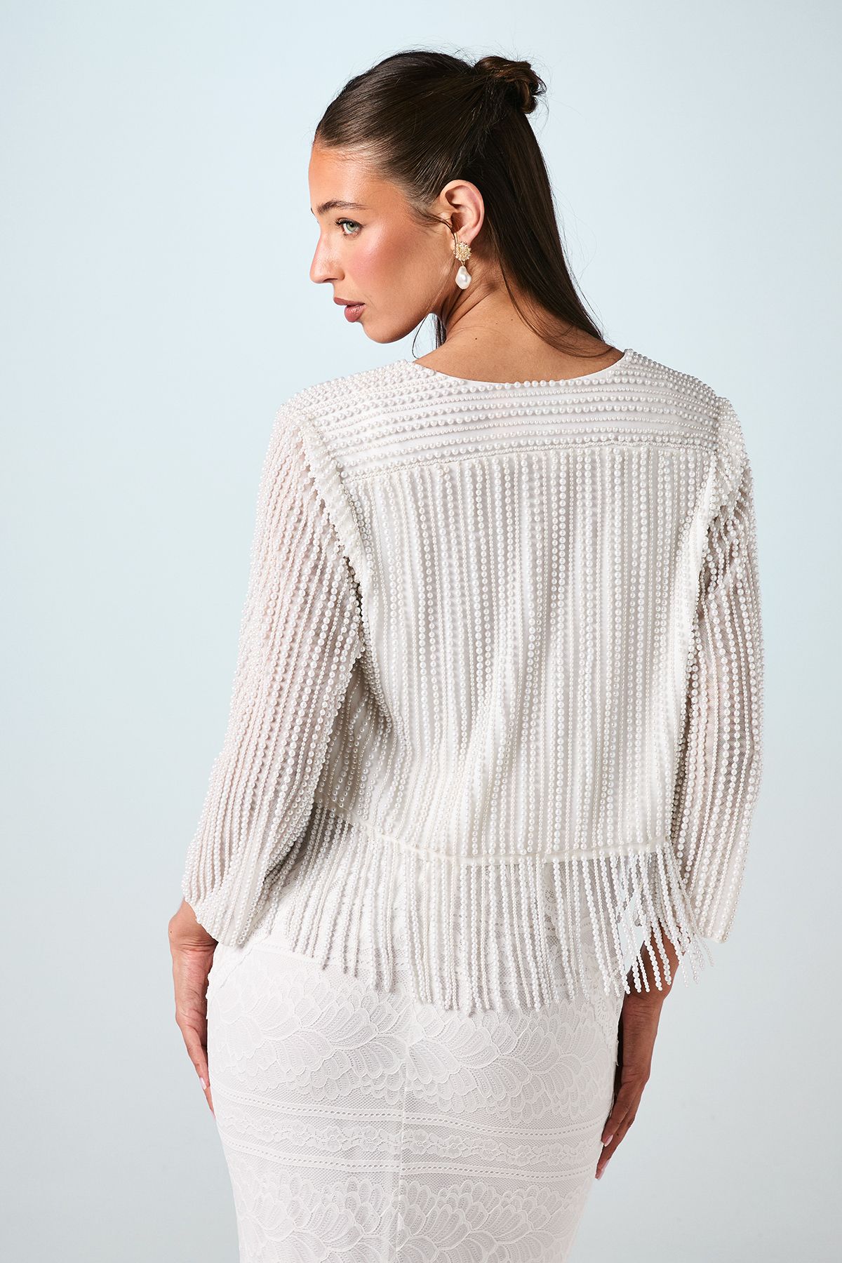 Coast Premium Beaded Fringe Bridal Jacket Ivory image 3