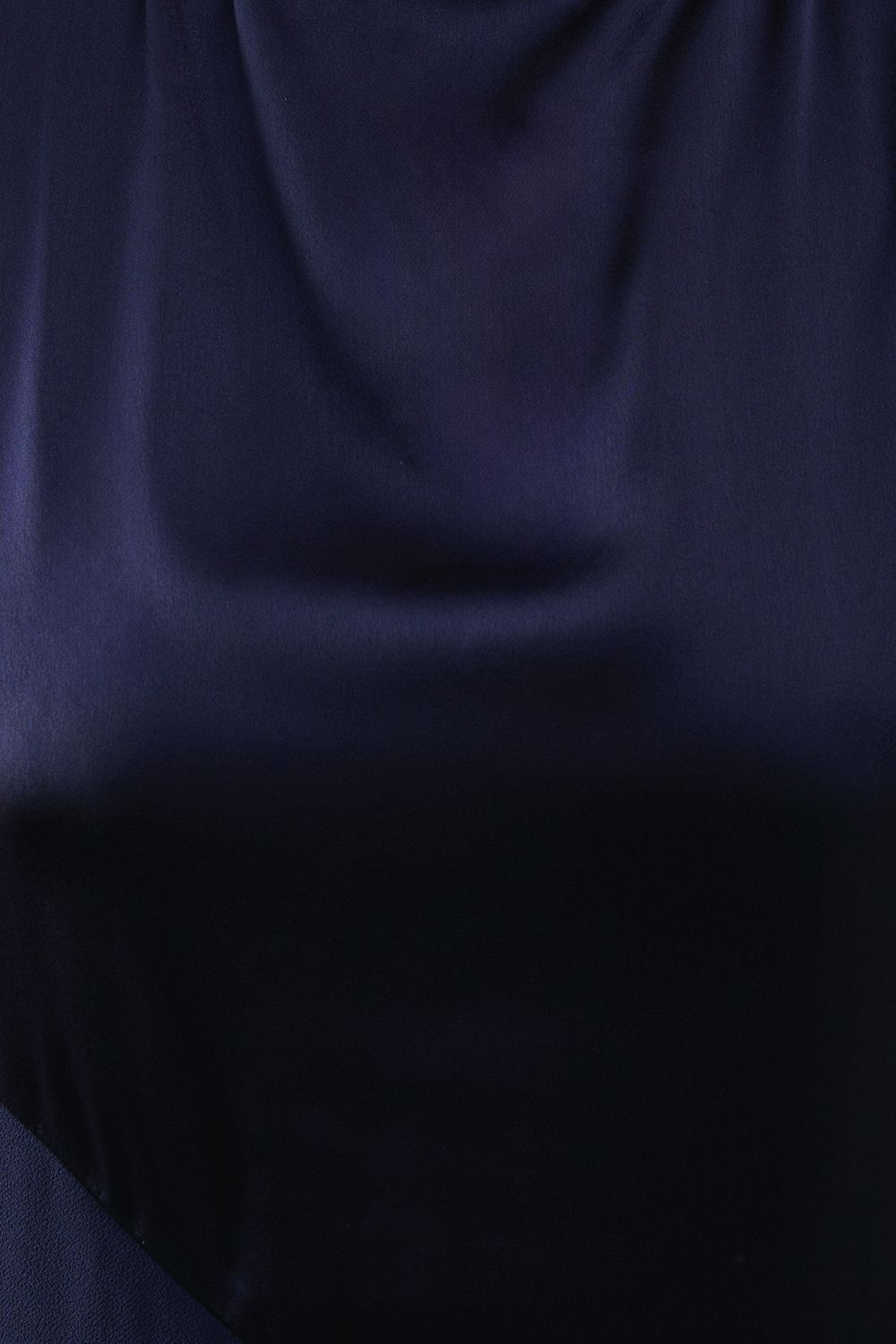 Warehouse Satin Georgette Panelling Asymmetric Hem Midi Dress Navy image 5