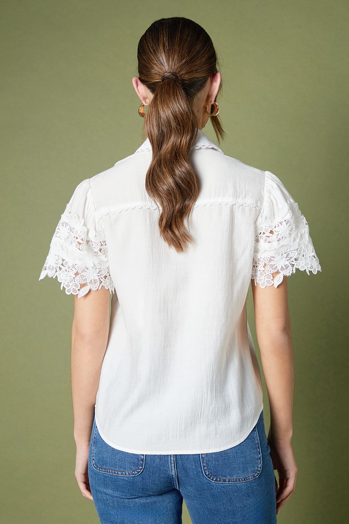 Coast Short Sleeve Lace Blouse Ivory image 4