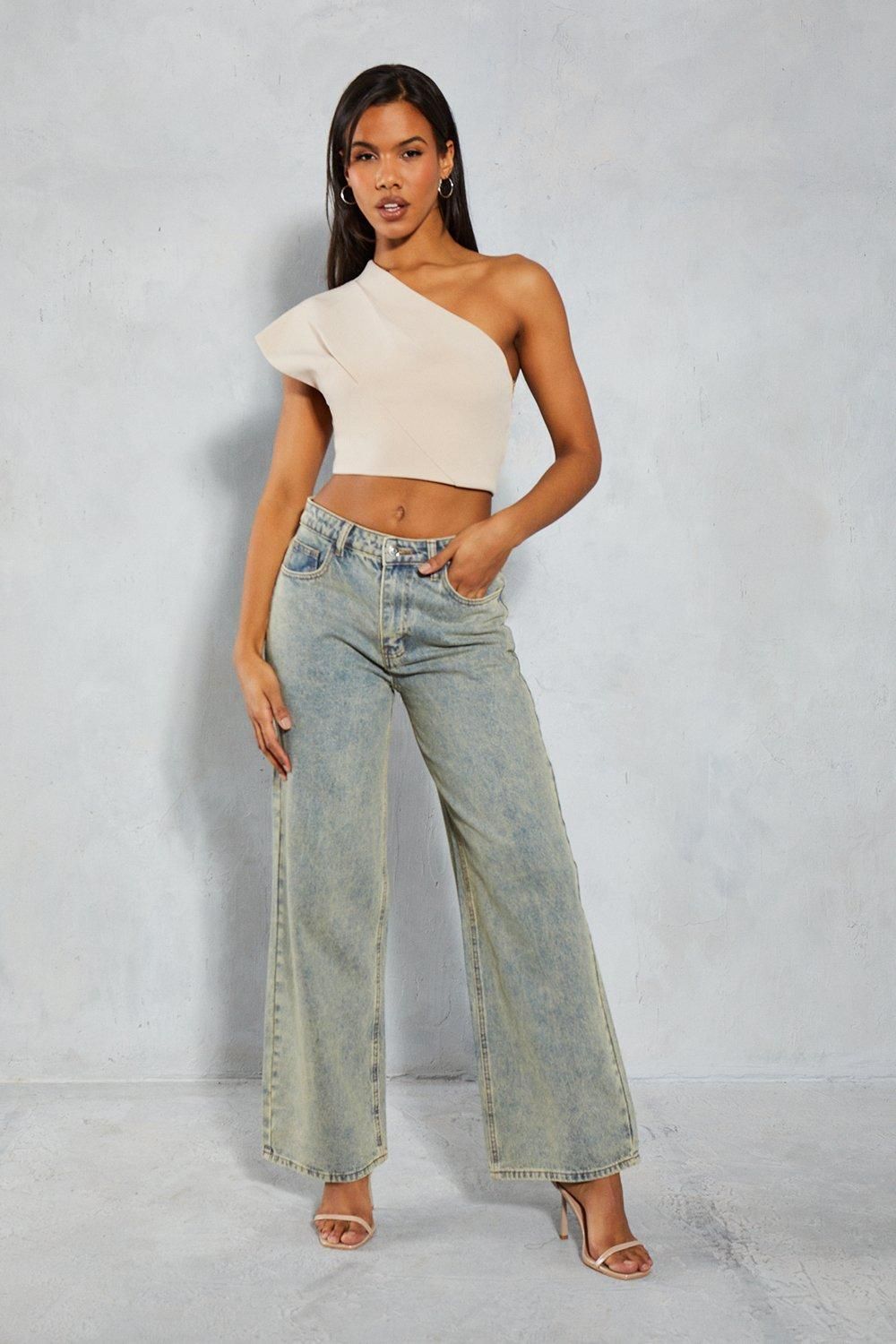 MissPap One Shoulder Structured Asymmetric Top Taupe image 2