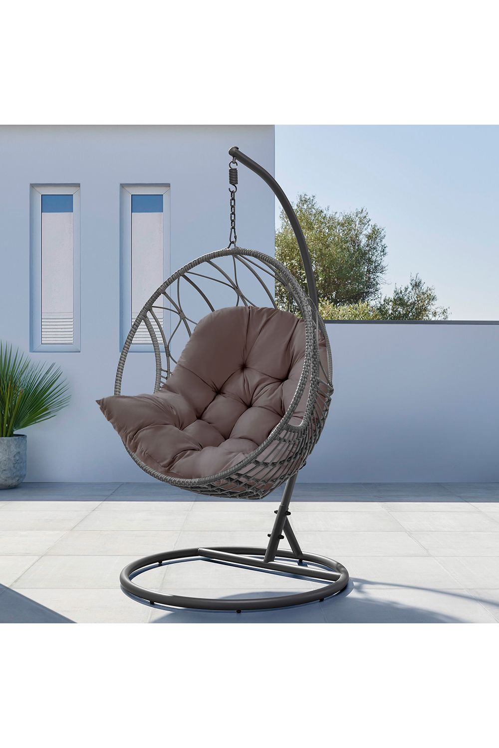 Living and Home 80cm W x 108cm H Hanging Egg Swing Chair Cushion Hanging Basket Cushion image 4