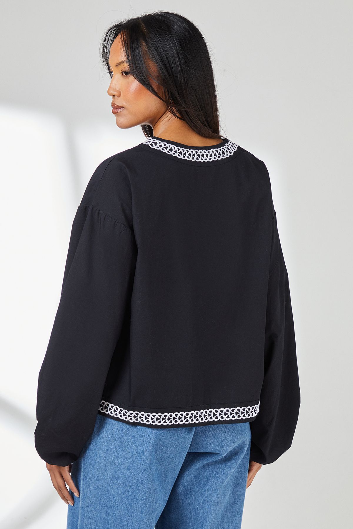 Principles Embroidered Detail Blouse Black image 3