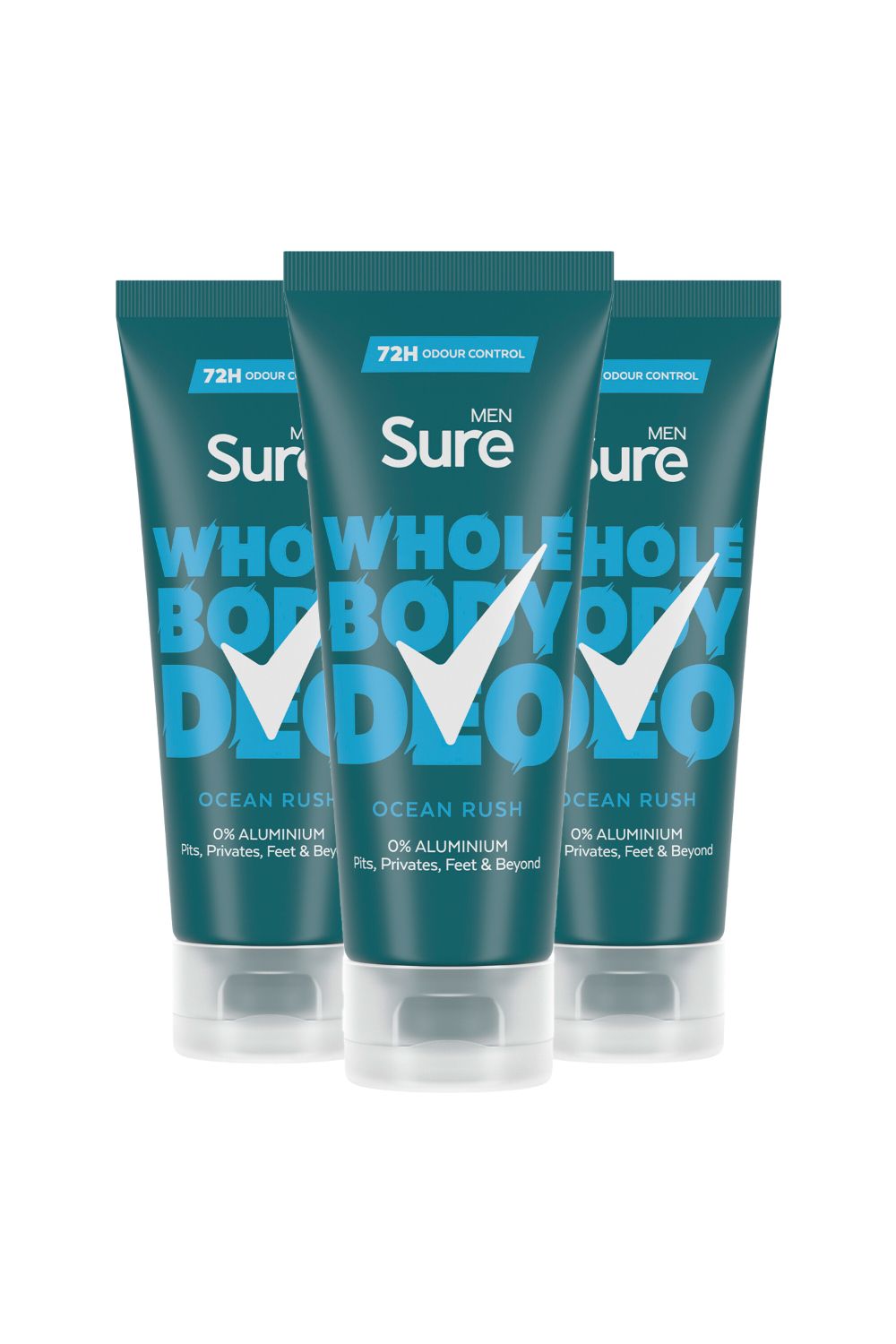 Sure Whole Body 'Deodorant Cream' Ocean Rush w/ 72H Odour Control 75ml, 3pk image 1
