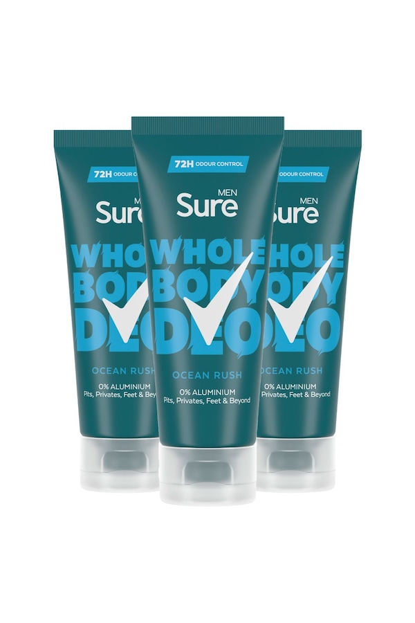 Sure Whole Body 'Deodorant Cream' Ocean Rush w/ 72H Odour Control 75ml, 3pk