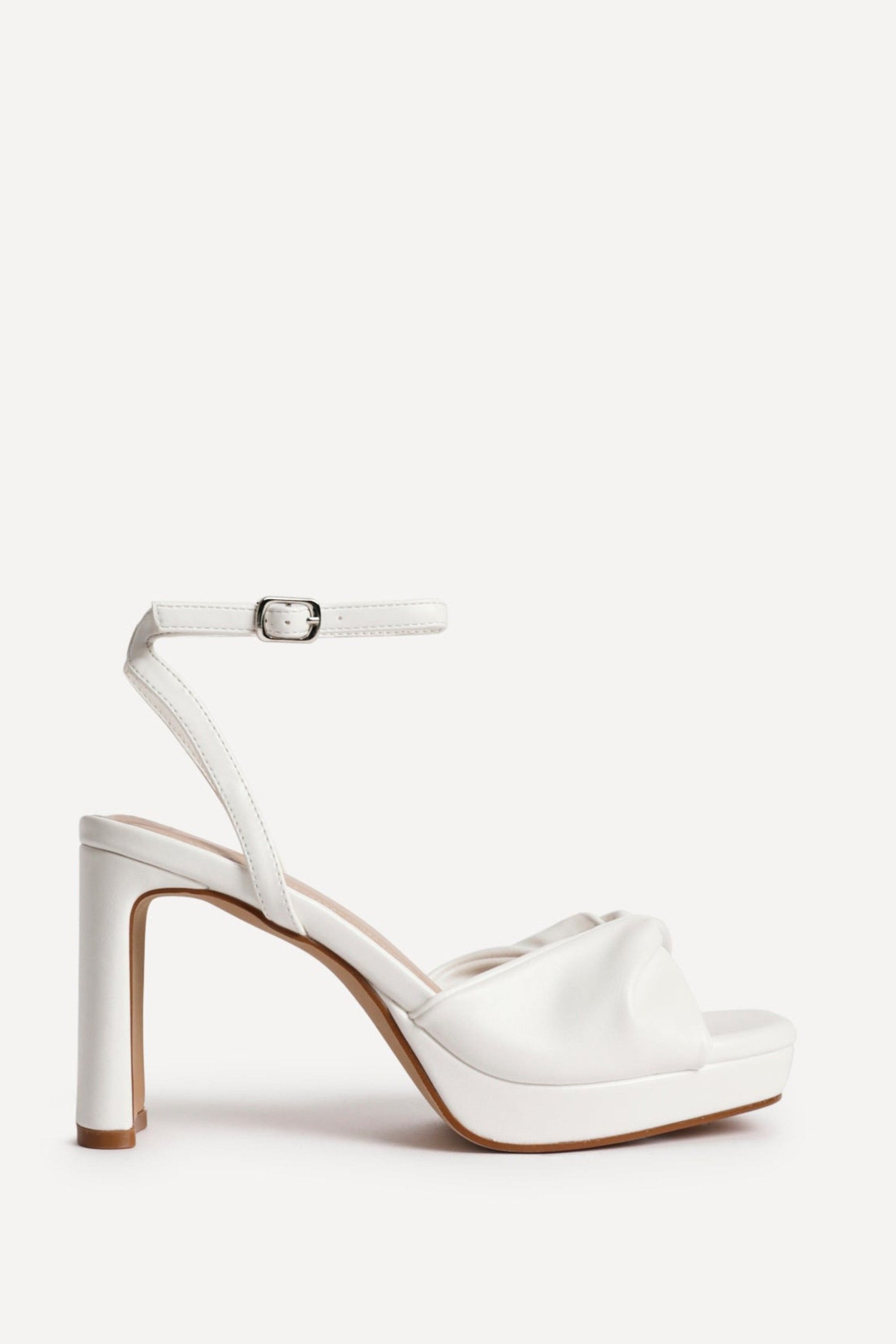 Linzi Mavie White Platform Heeled Sandals
