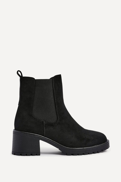 Linzi Path Black Faux Suede Chelsea Boot