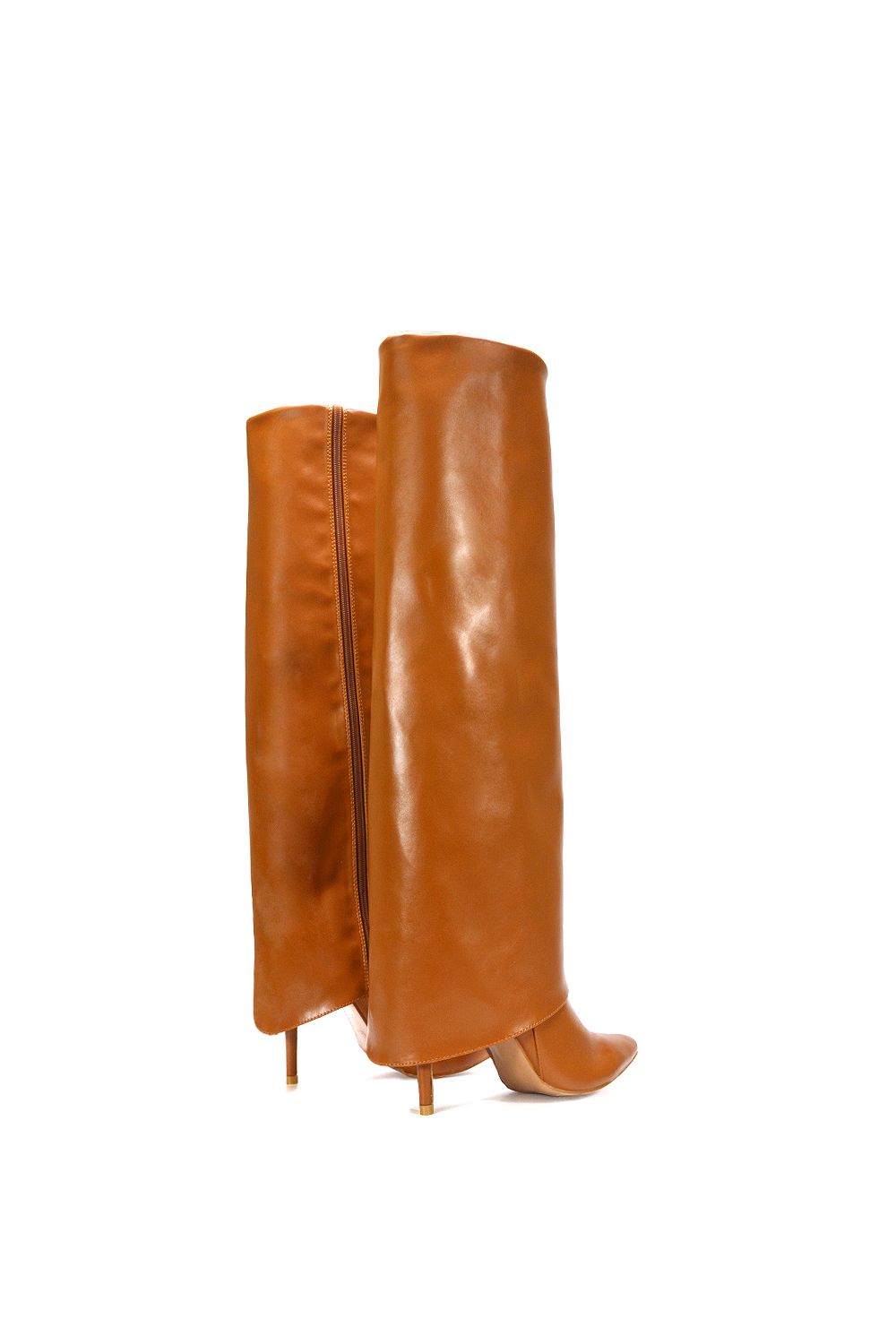 XY London 'Shauna' Knee High Fold Over Boots With Stiletto High Heel image 5