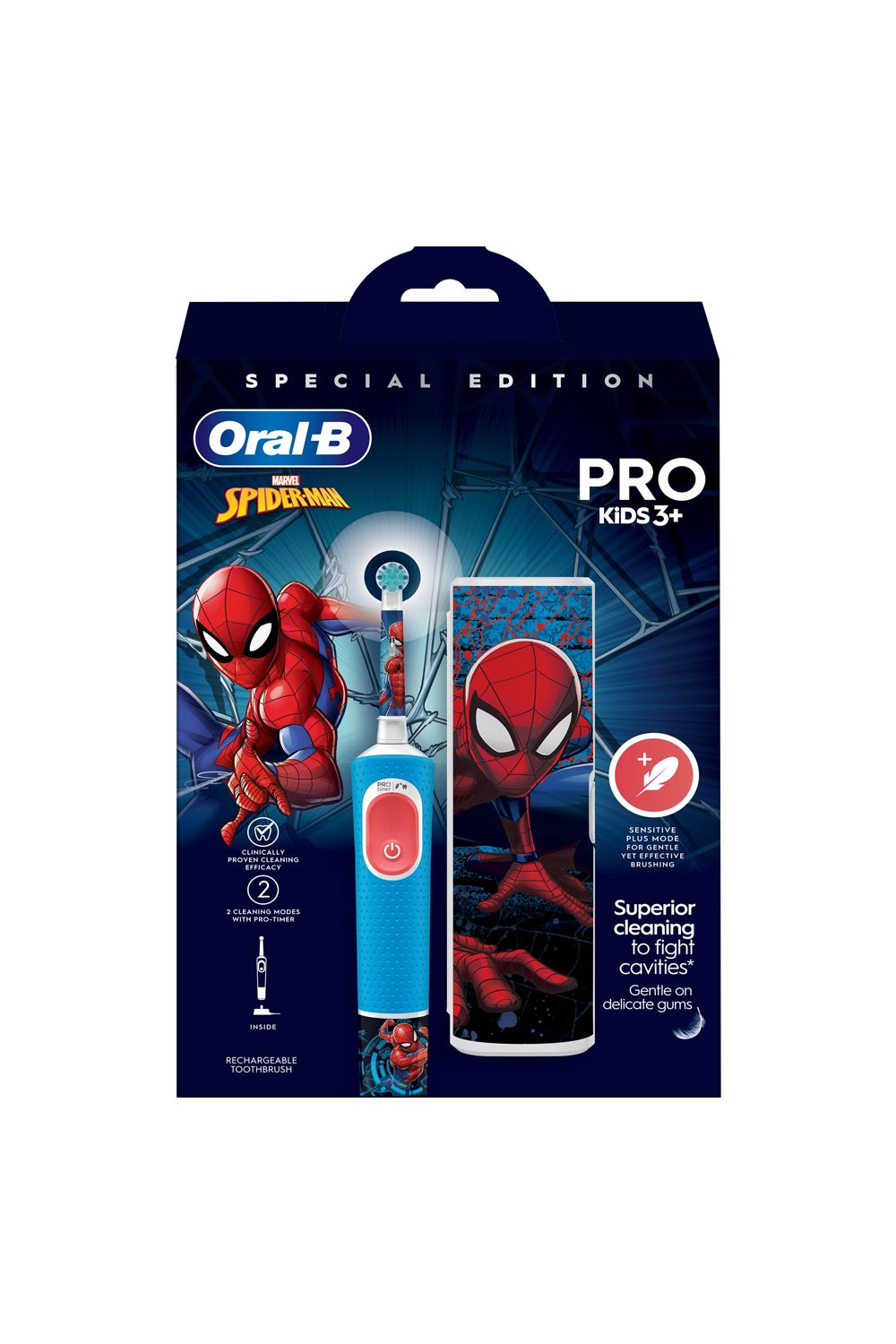 Oral B Kids Spiderman Vitality Pro Toothbrush+Case Multi image 3
