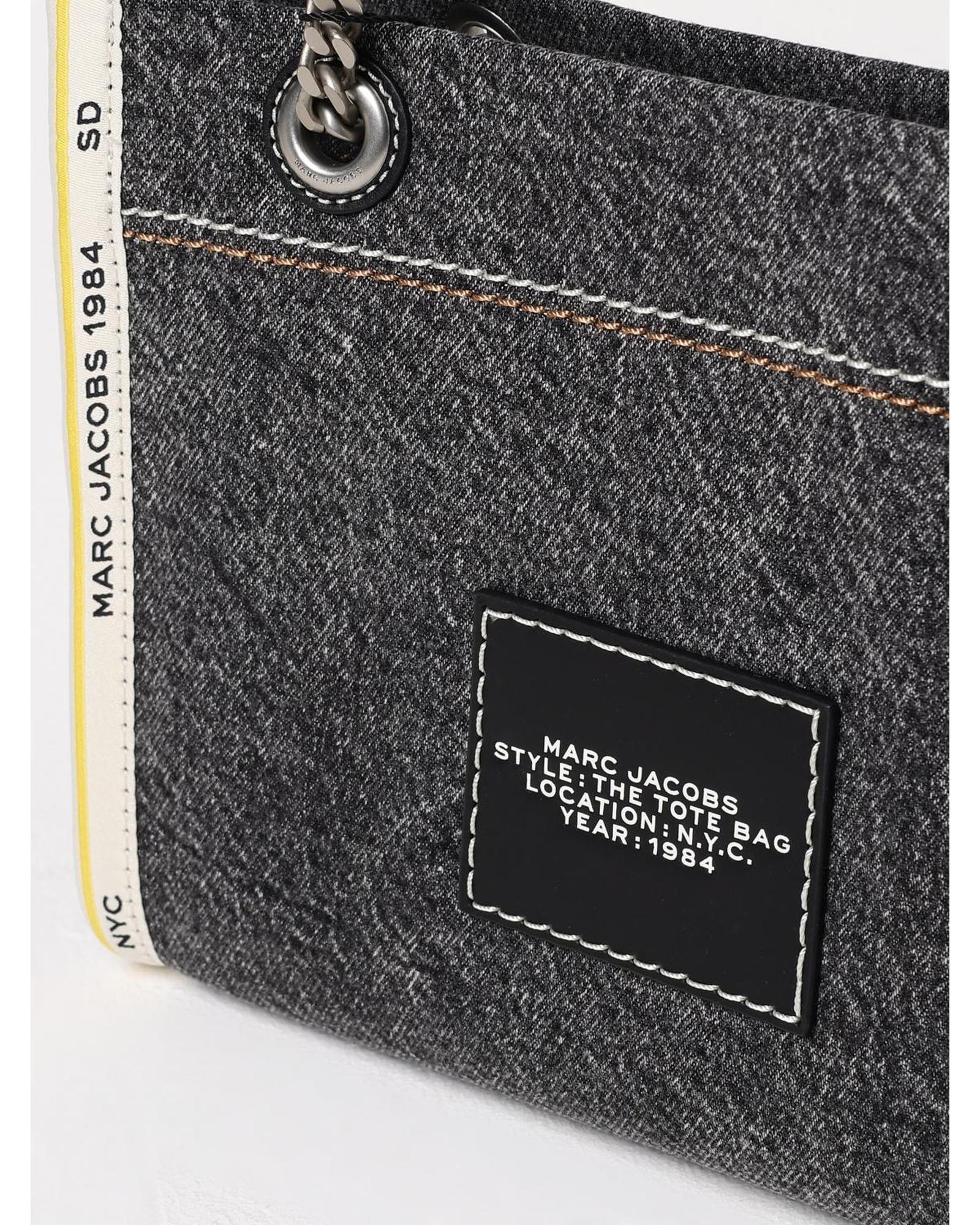 Marc Jacobs Tote Bag Denim Canvas Shoulder Bag Wo - Black image 3