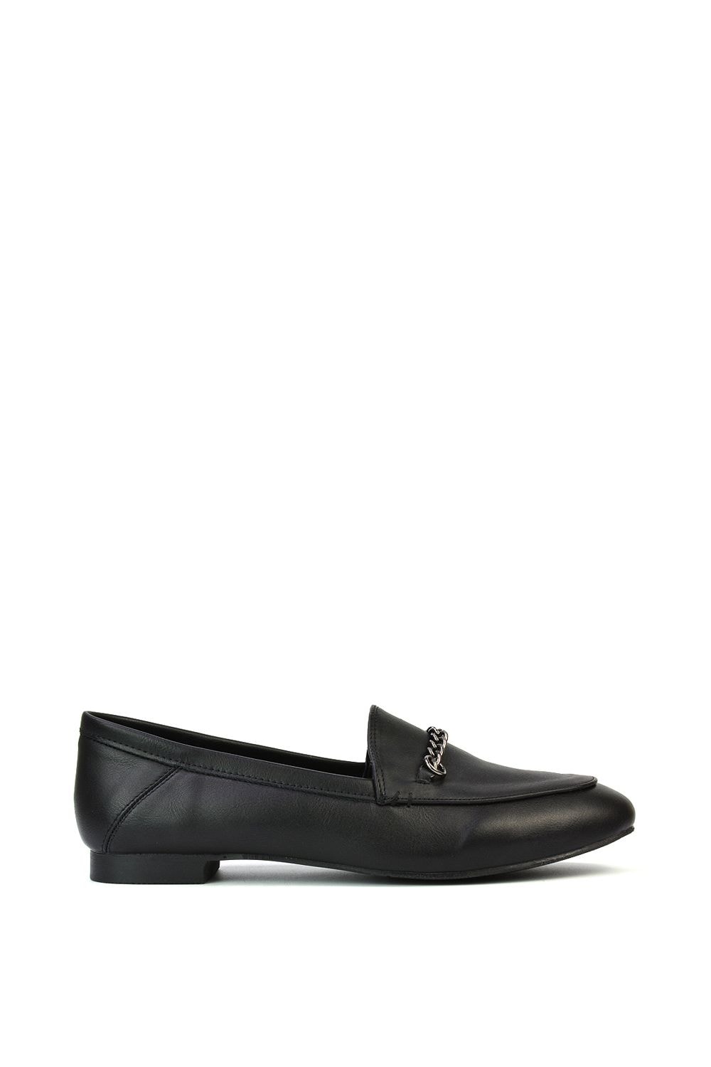XY London 'Tessah' Chain Detail Flat Heel Slip On Loafers