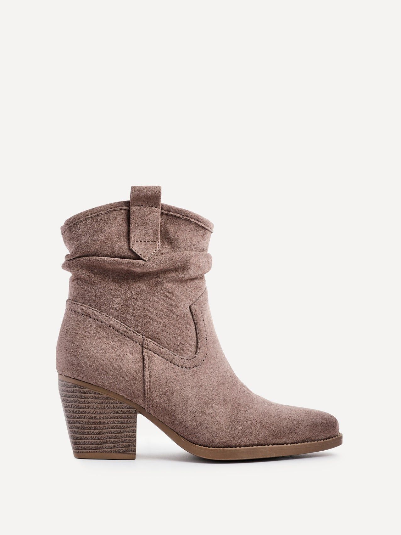Linzi Carter Mocha Faux Suede Western Inspired Ankle Boot