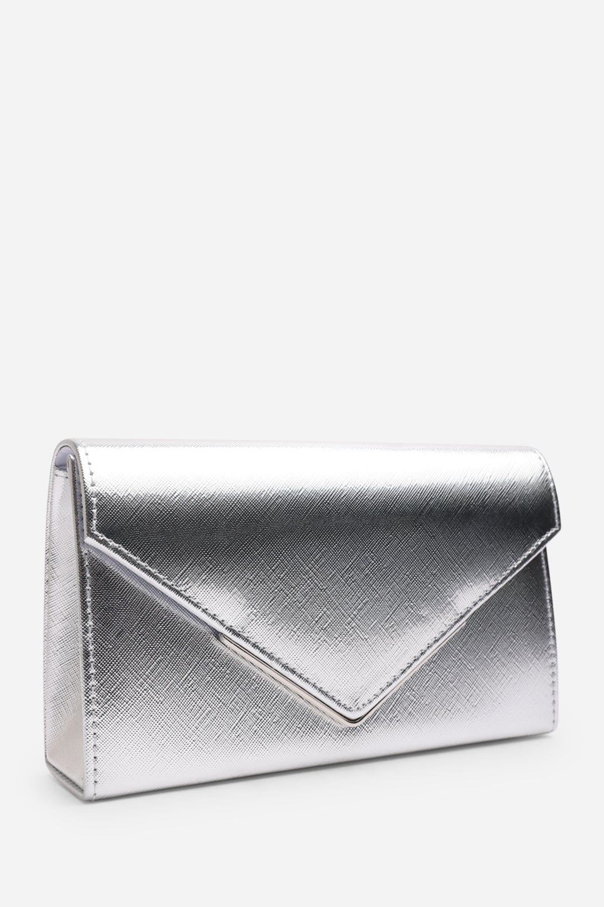 Where's That From 'Linen' Metallic Faux Leather Clutch Bag image 3