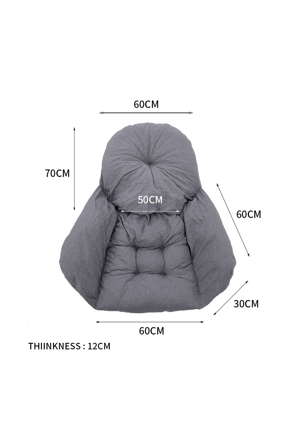 Living and Home Egg Hammock Swing Chair Cushion with Armrest and Backrest image 6