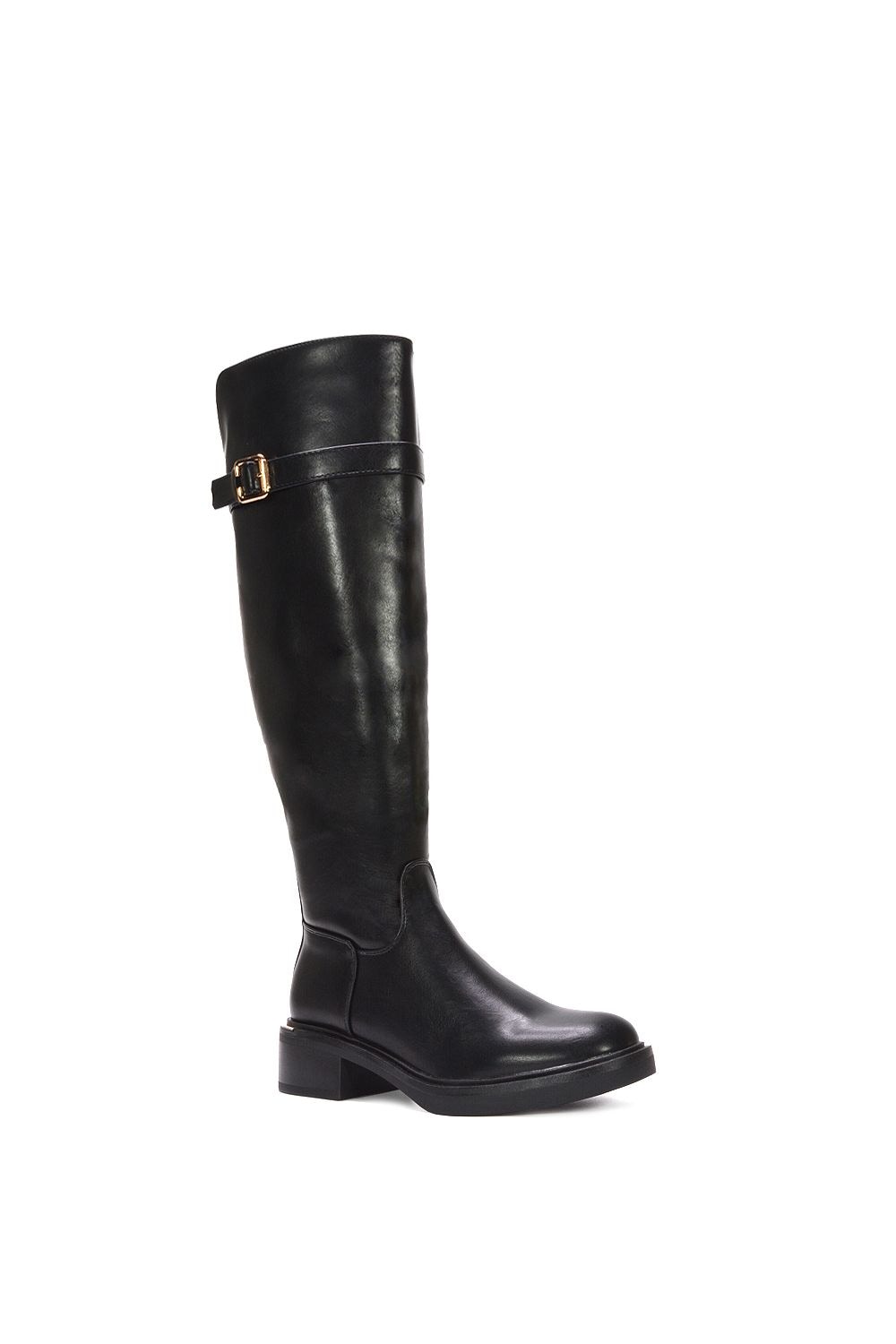 XY London 'Estelle' Low Heel Biker Riding Long Knee High Boots image 2