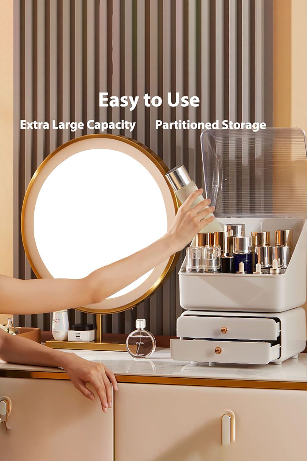 Living and Home Cosmetic Organizer Storage Box Makeup Storage Dustproof & Waterproof For Home Dormitory image 5