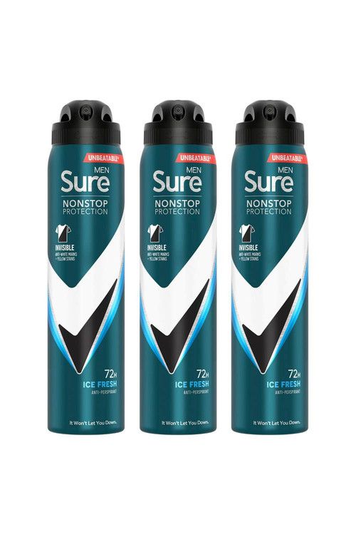 Sure Men 'Antiperspirant' 72H Protection Invisible Ice Advance Deo, 3x250ml