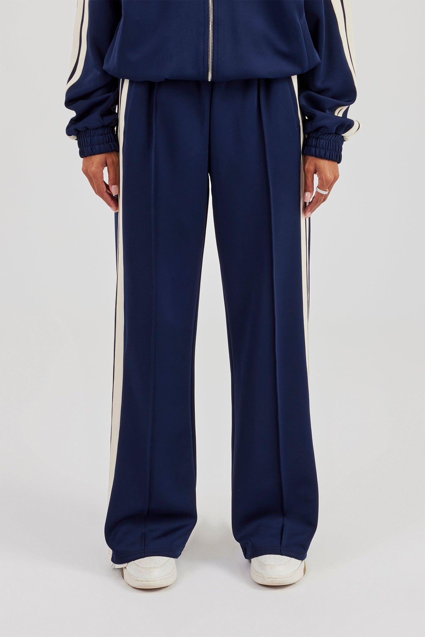Cernucci Taping Wide Leg Track Pant - Navy Blue image 2