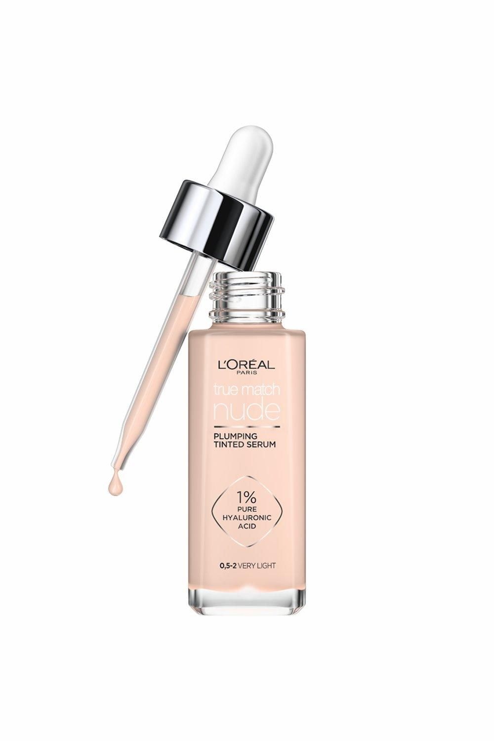 L'Oréal Paris True Match Nude Plumping Tinted Serum, 1% Hyaluronic Acid Very Light image 1