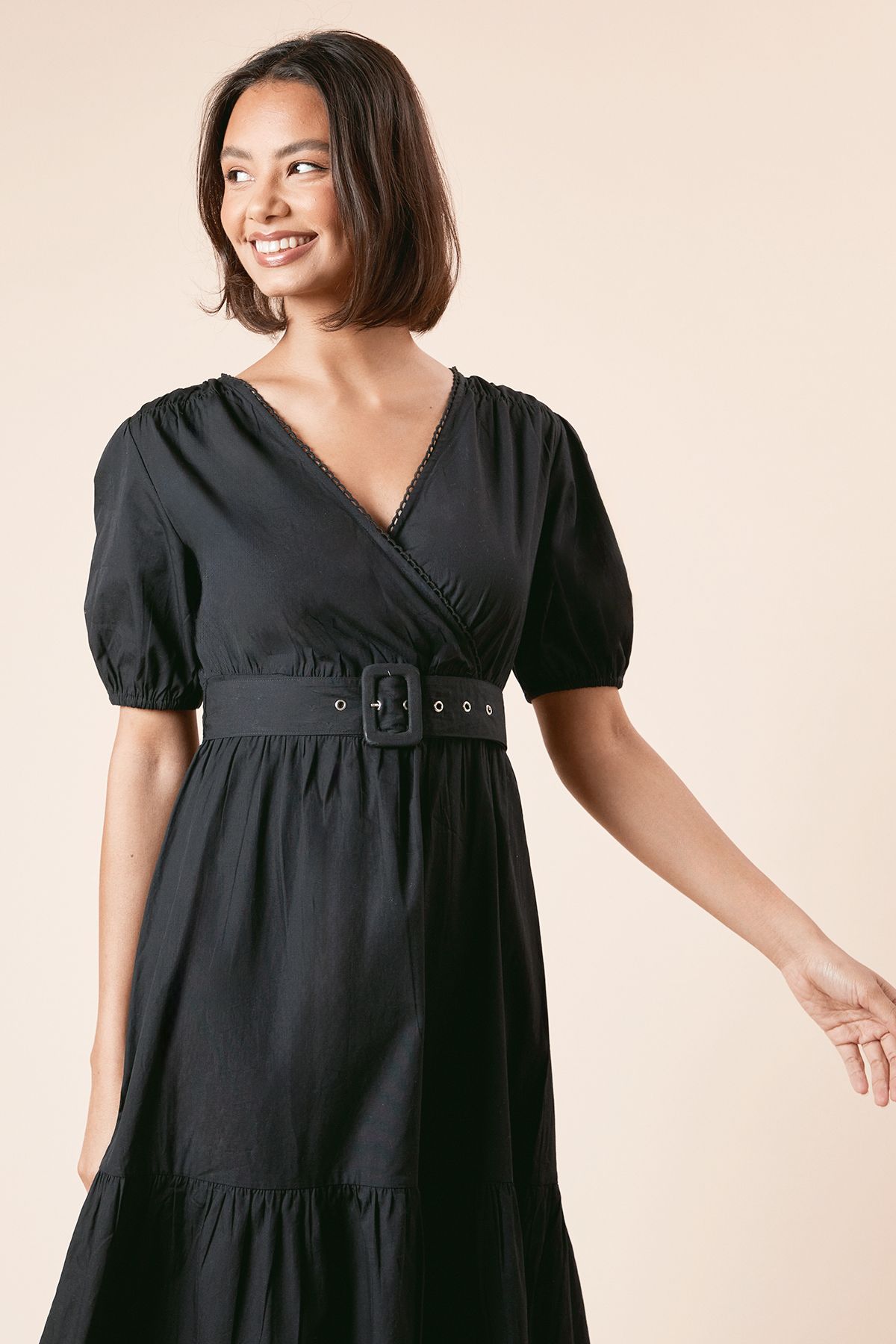 Dorothy Perkins Poplin Shirt Dress Black image 2