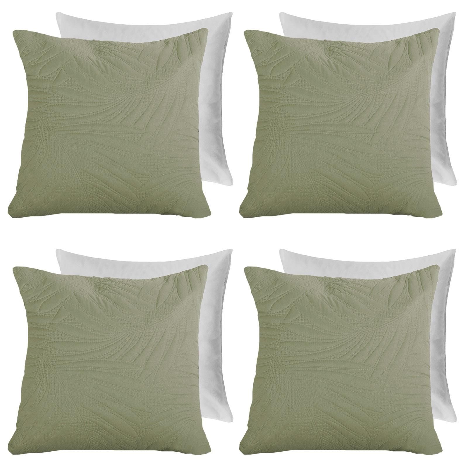 OHS 4 Pack Leaf Pinsonic Filled Cushion Covers image 1