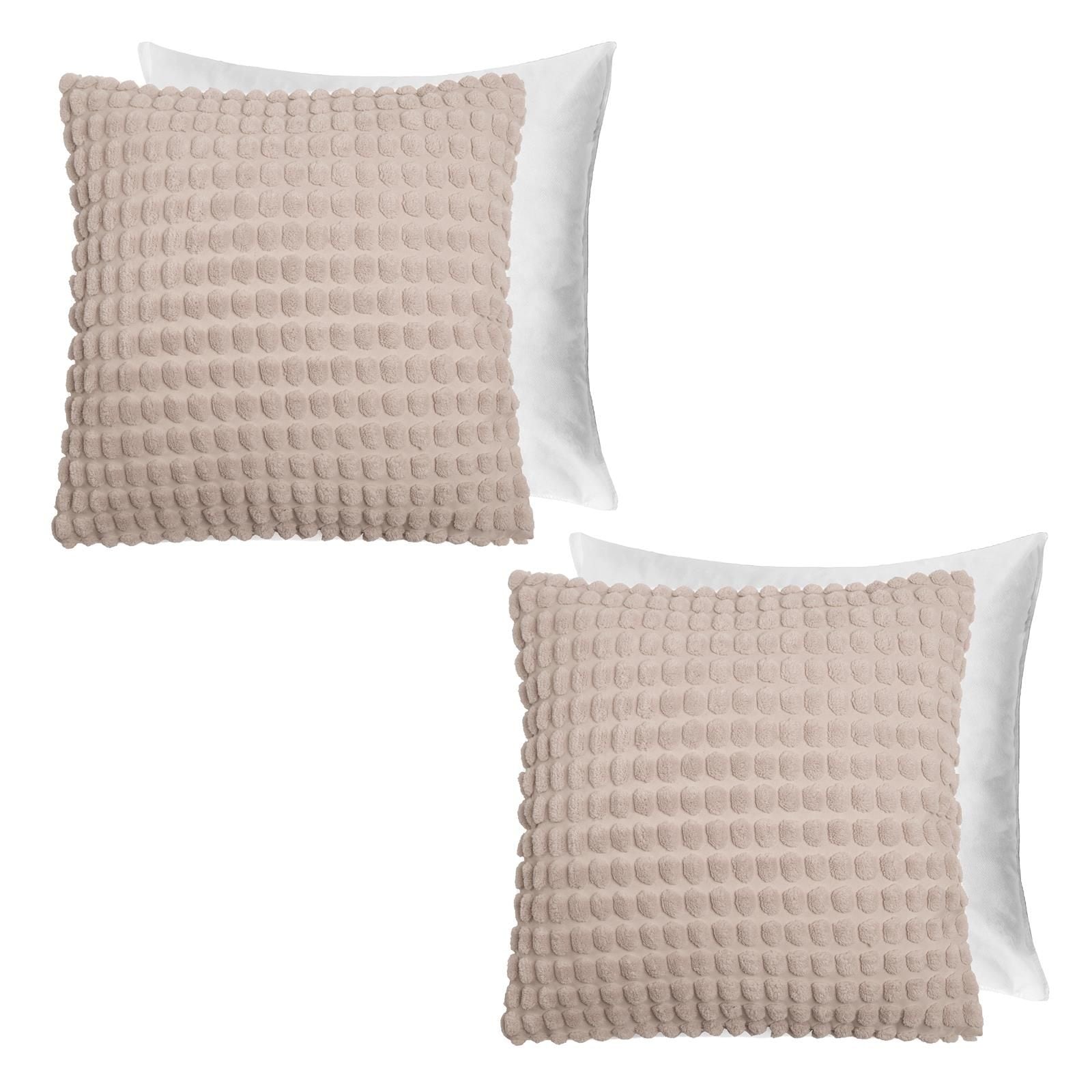 OHS 2 Pack Bobble Filled Cushion Covers Home Decor Set