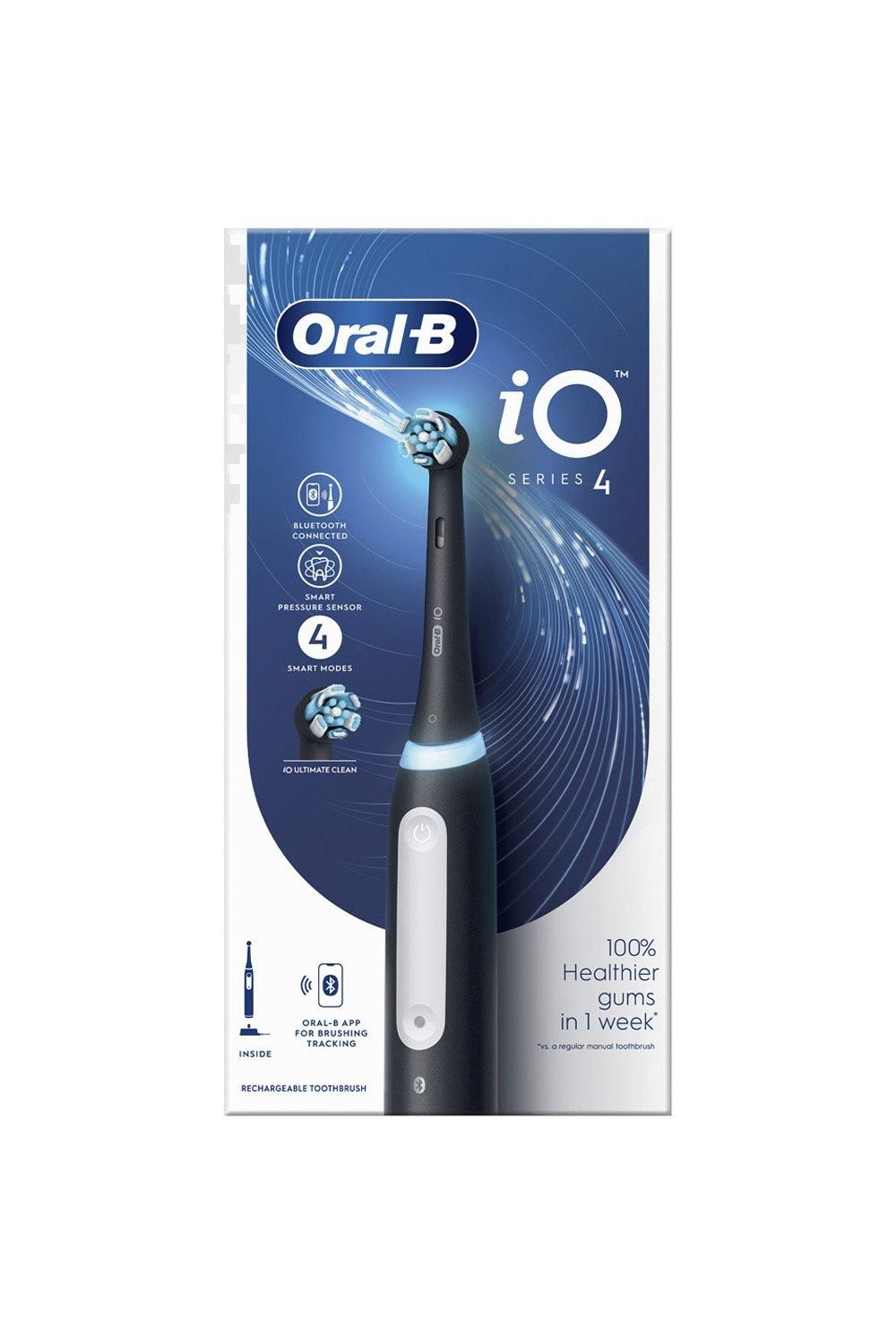 Oral B iO4 Black Electric Rechargeable Toothbrush Black image 1