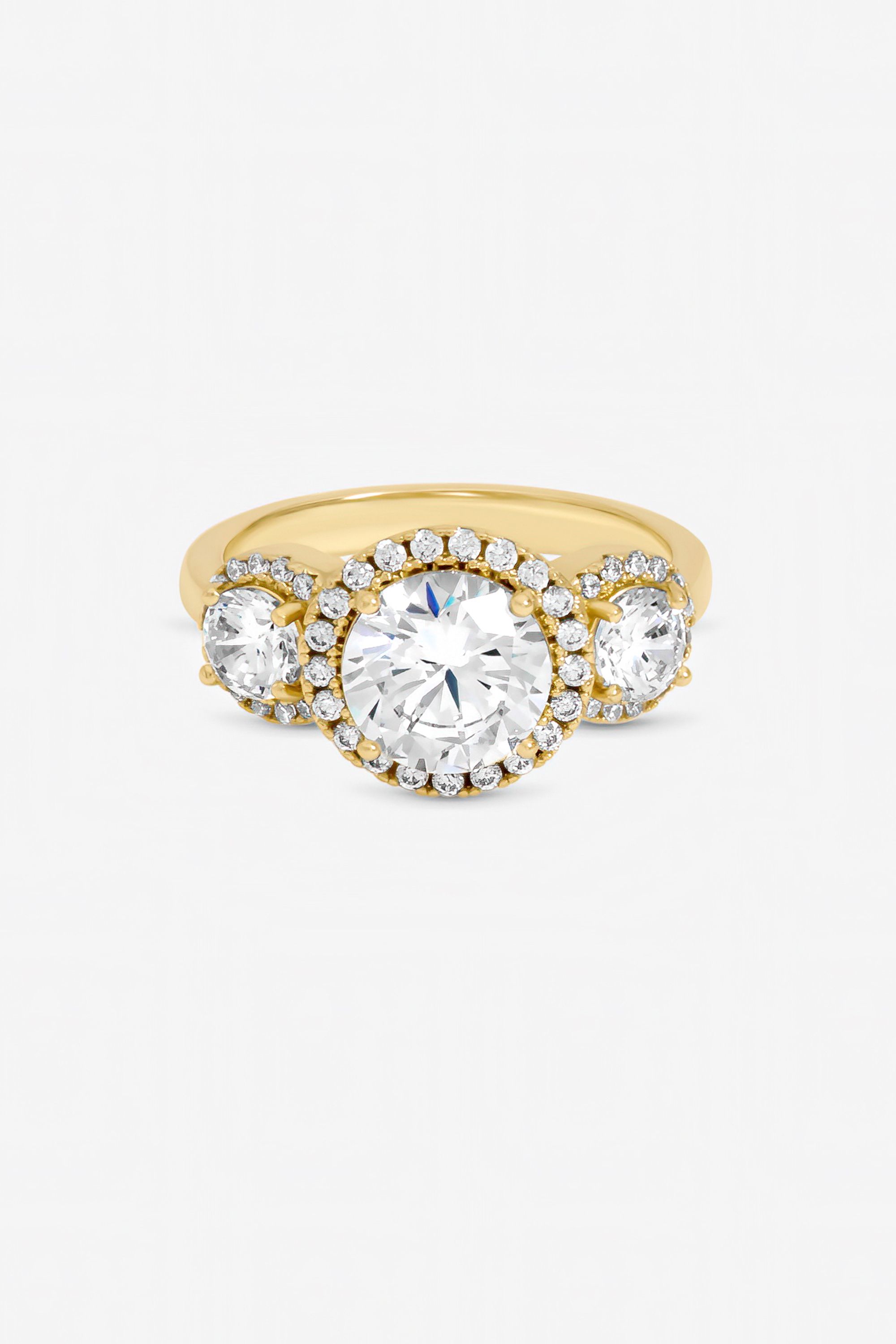 Jon Richard Gold Plated Triple Stone Ring
