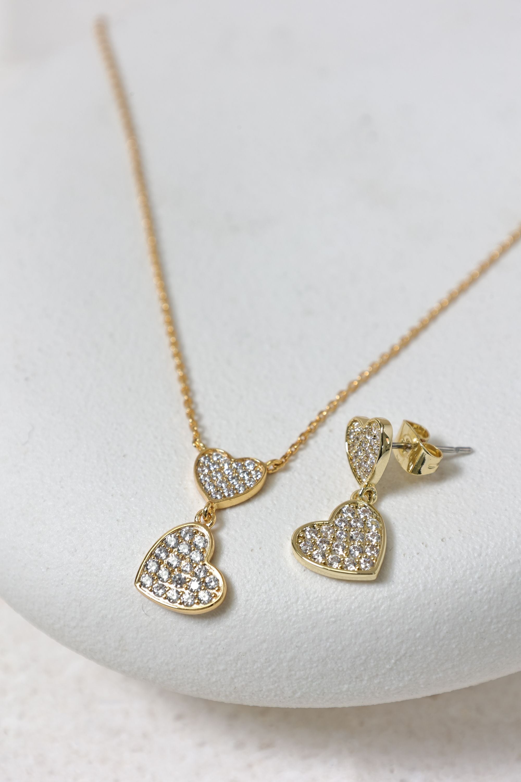 Jon Richard 18K Gold Plated Micro Pave Heart Earrings image 3