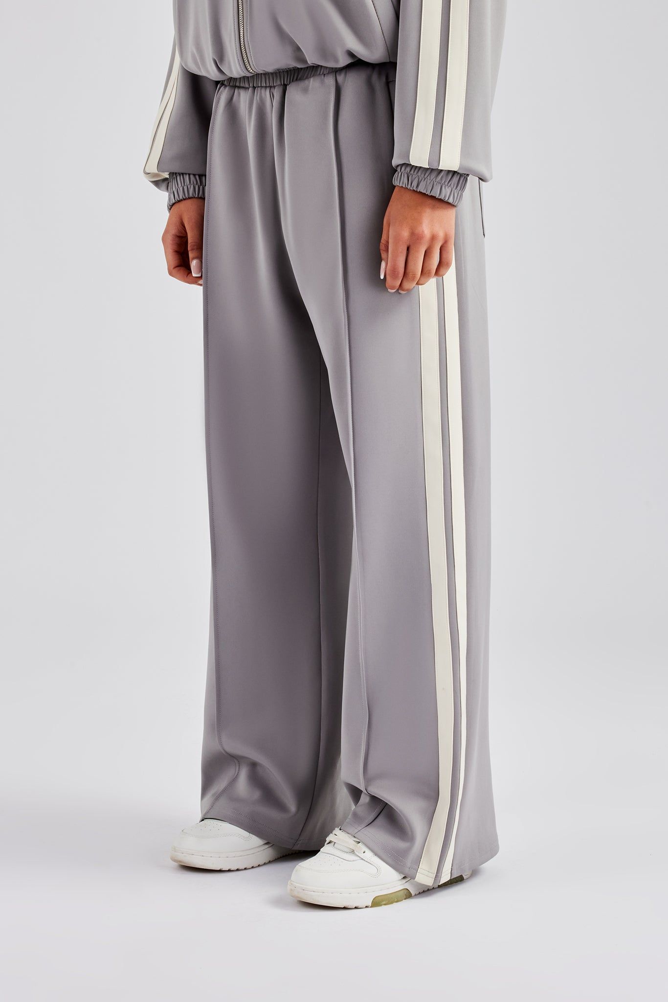 Cernucci Taping Wide Leg Track Pant - Grey image 1