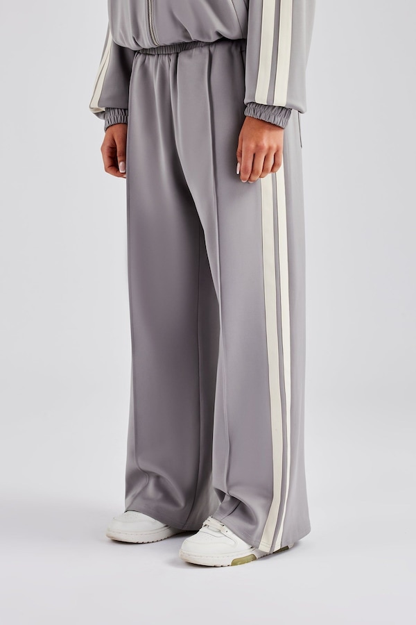Cernucci Taping Wide Leg Track Pant - Grey