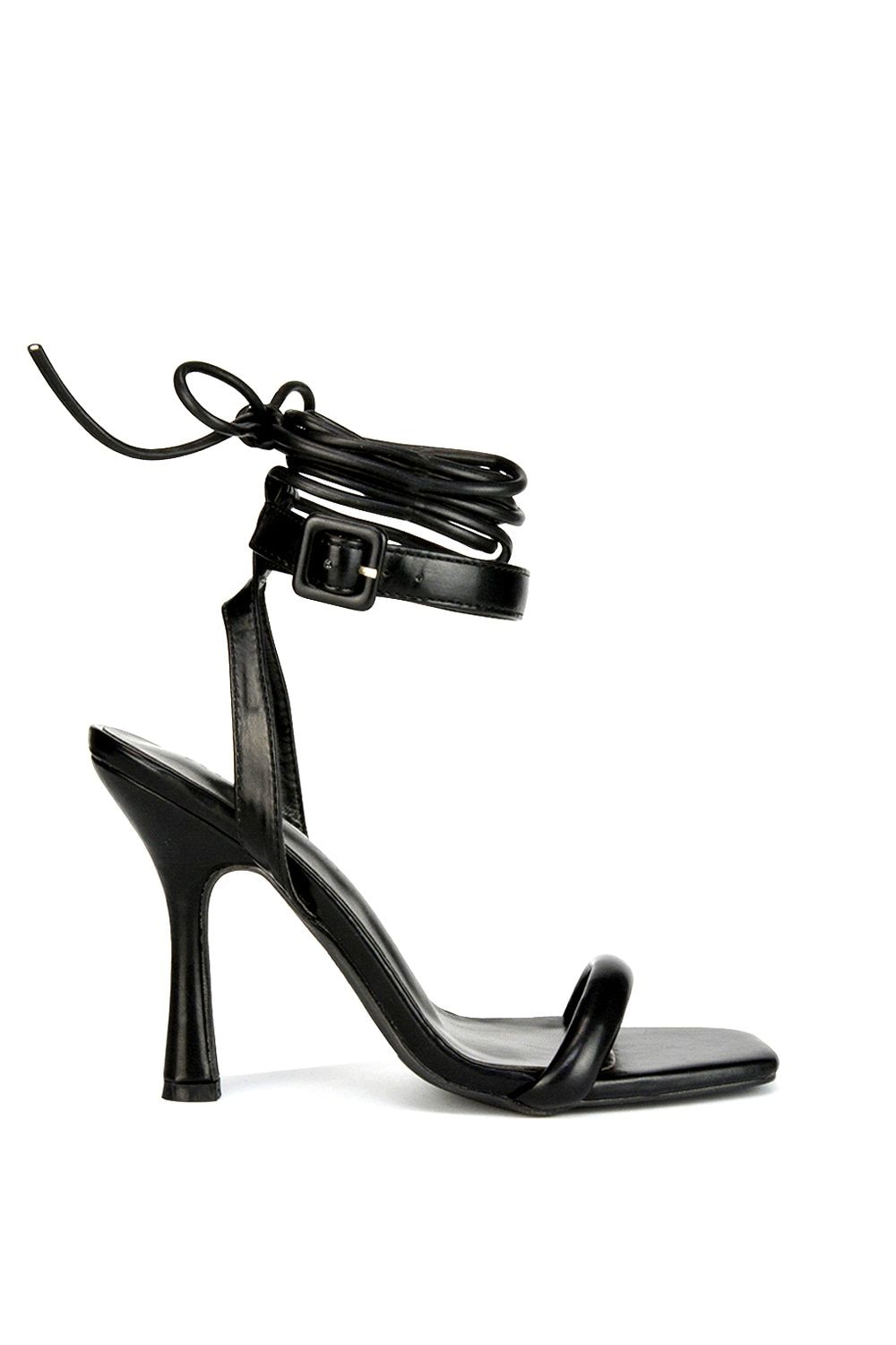 XY London 'Althea' Square Toe Lace up Strappy High Heel Sandals image 1