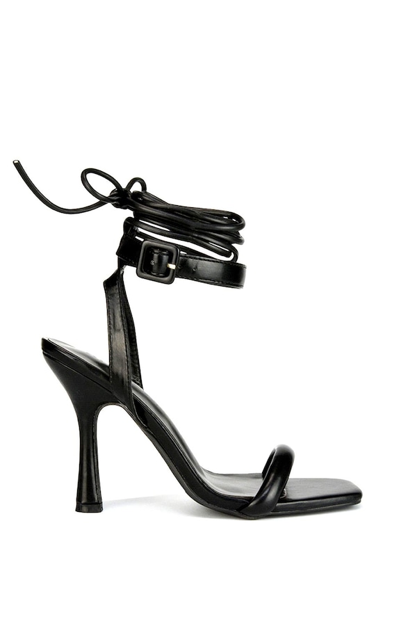 XY London 'Althea' Square Toe Lace up Strappy High Heel Sandals